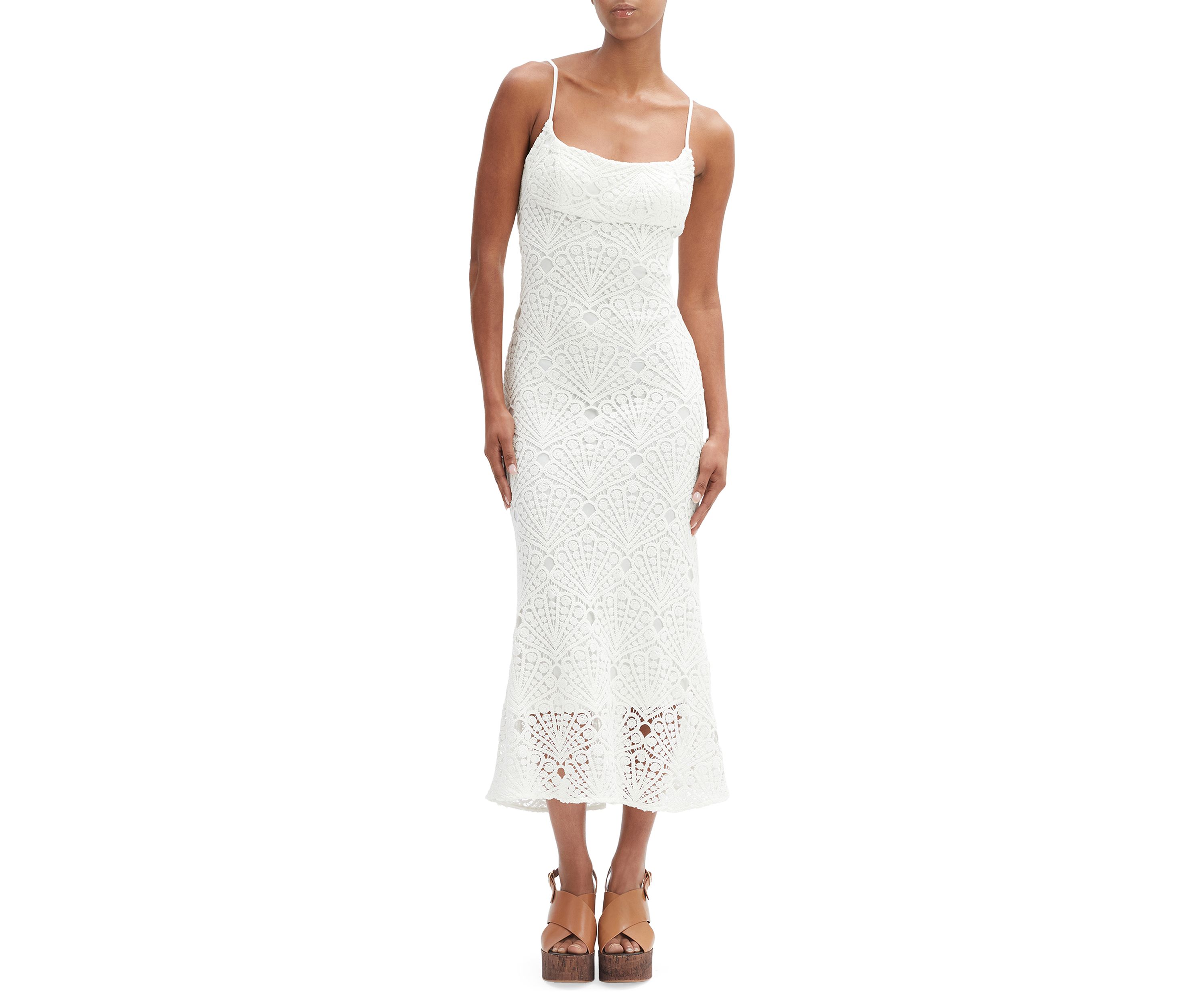 Womens Adoni Crochet Midi Dress 