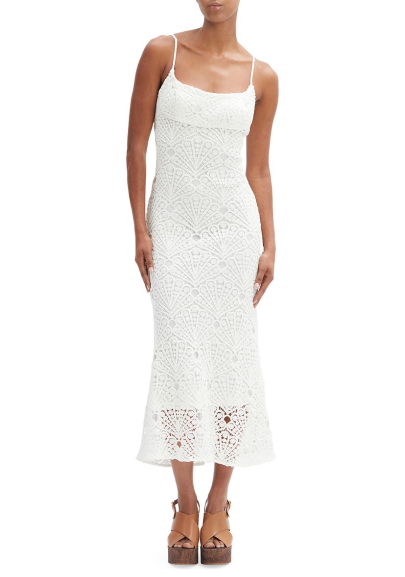Womens Adoni Crochet Midi Dress 
