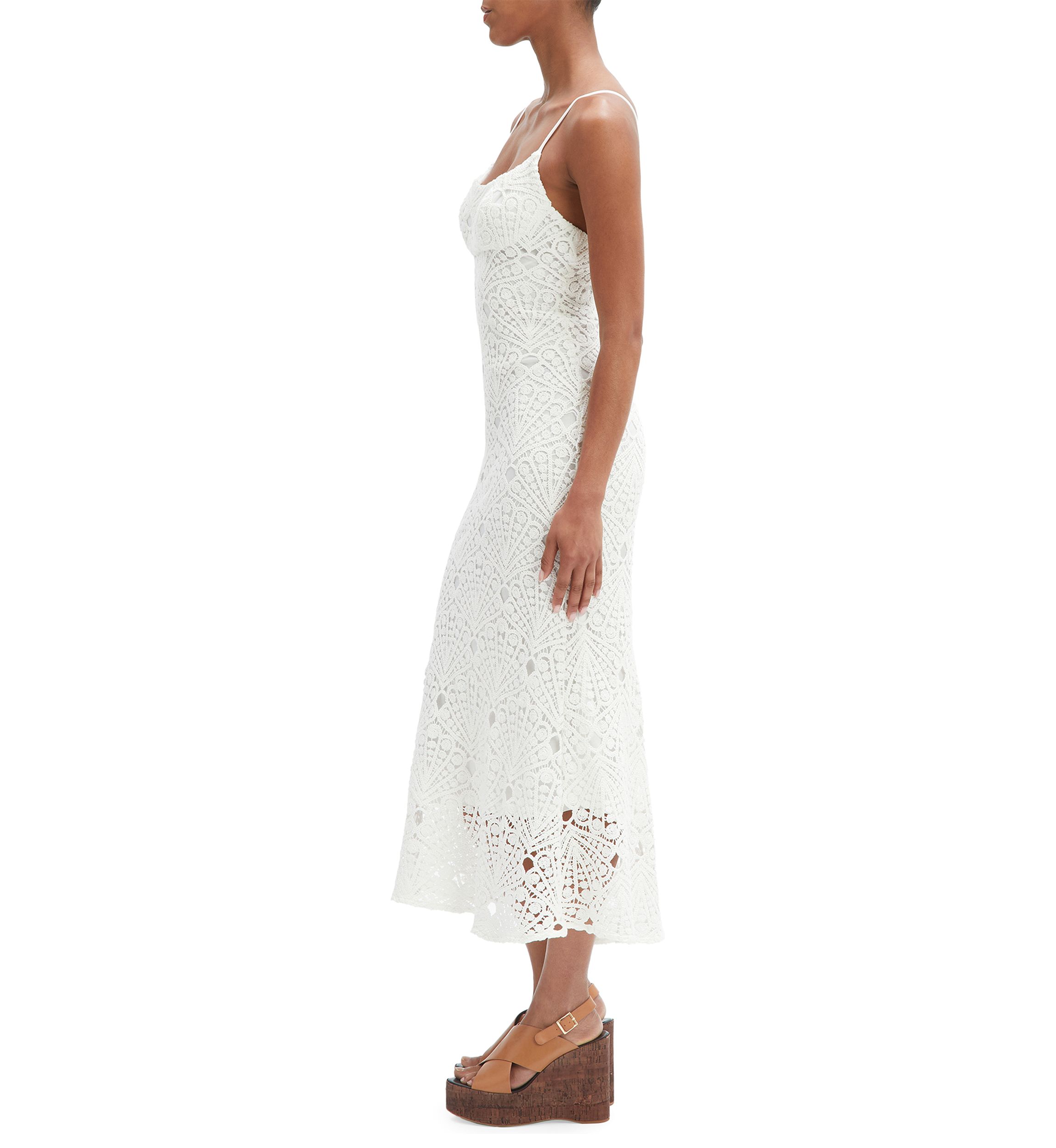 Womens Adoni Crochet Midi Dress 