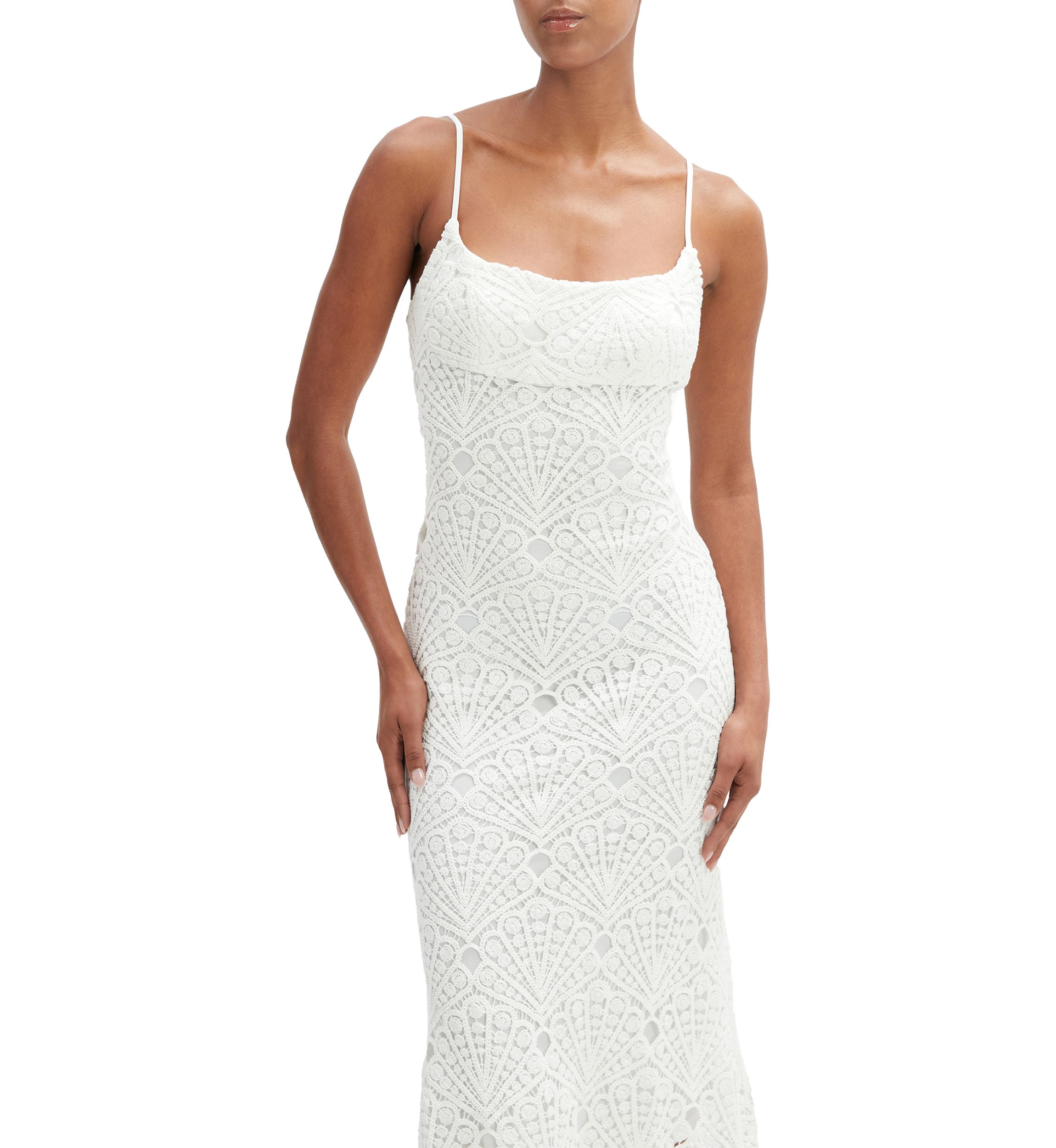 Womens Adoni Crochet Midi Dress 