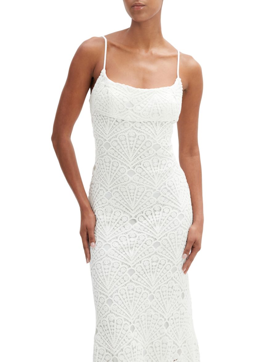 Womens Adoni Crochet Midi Dress 