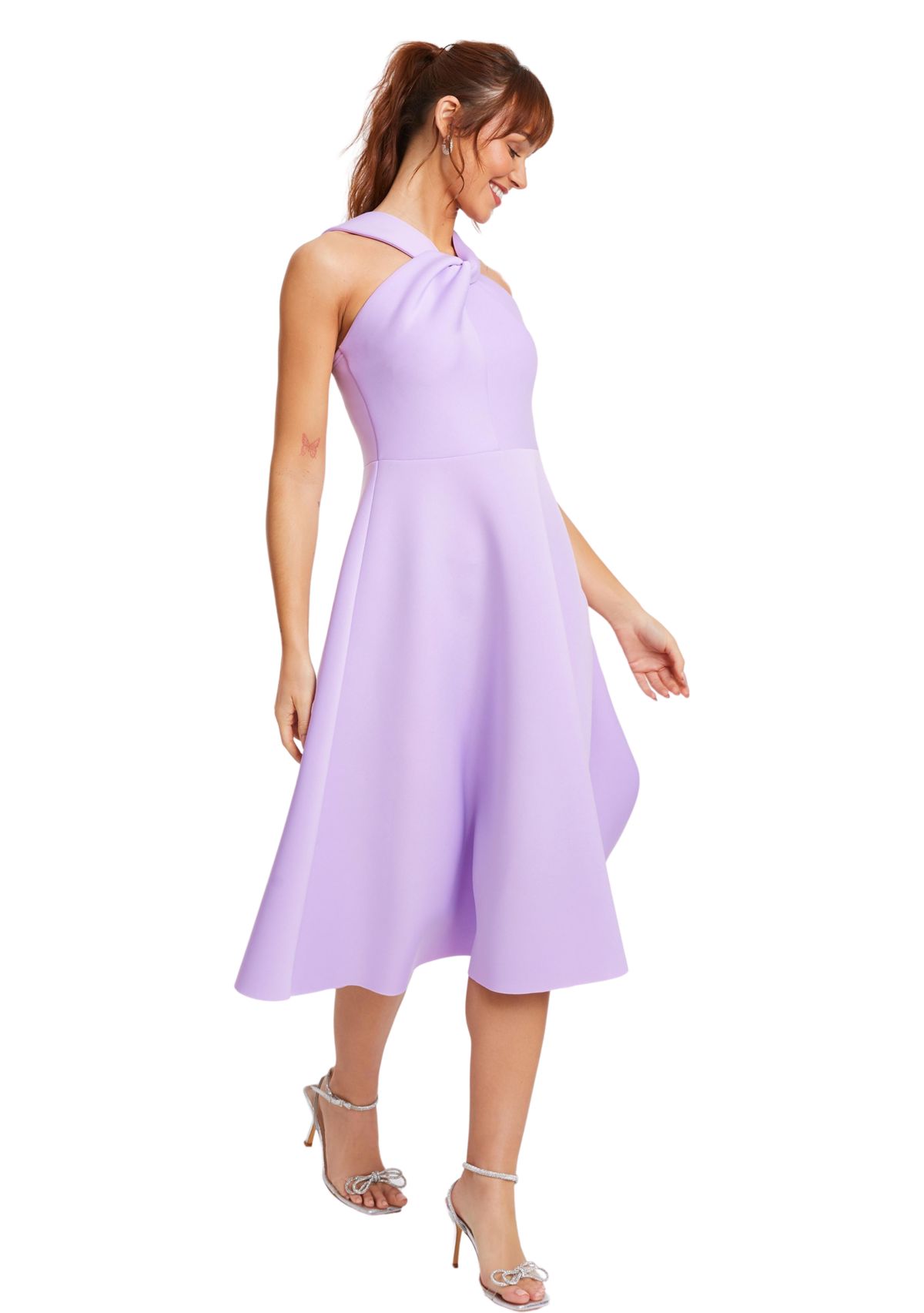 Womens Sleeveless Halter Neck Dress