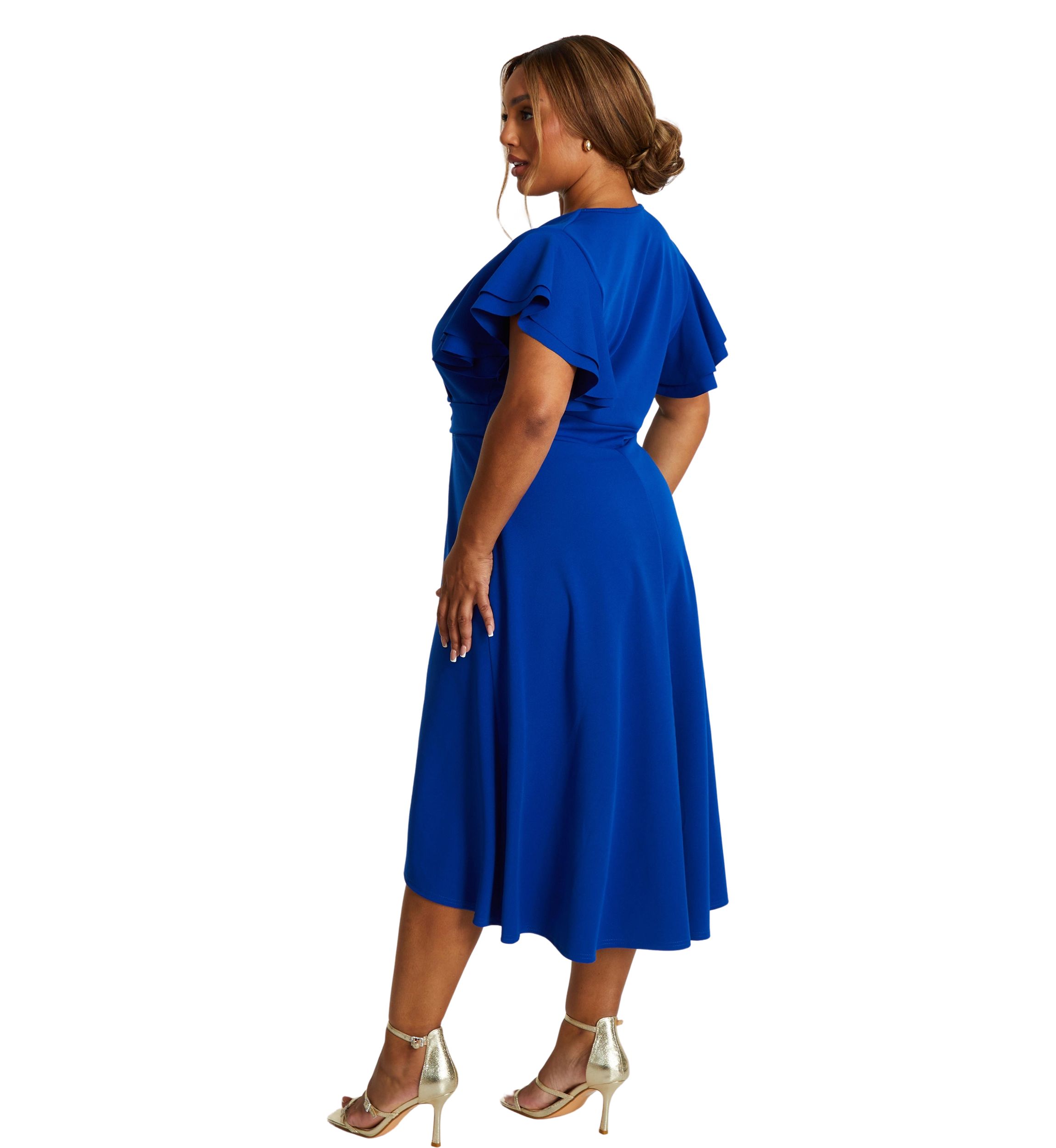 Plus Size Curve Buckle Dip Hem Dress