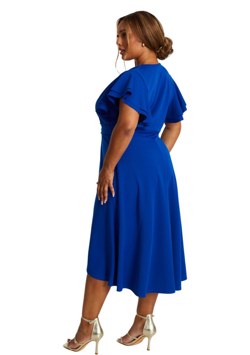 Plus Size Curve Buckle Dip Hem Dress