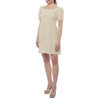 Short Puffed Sleeve Dress