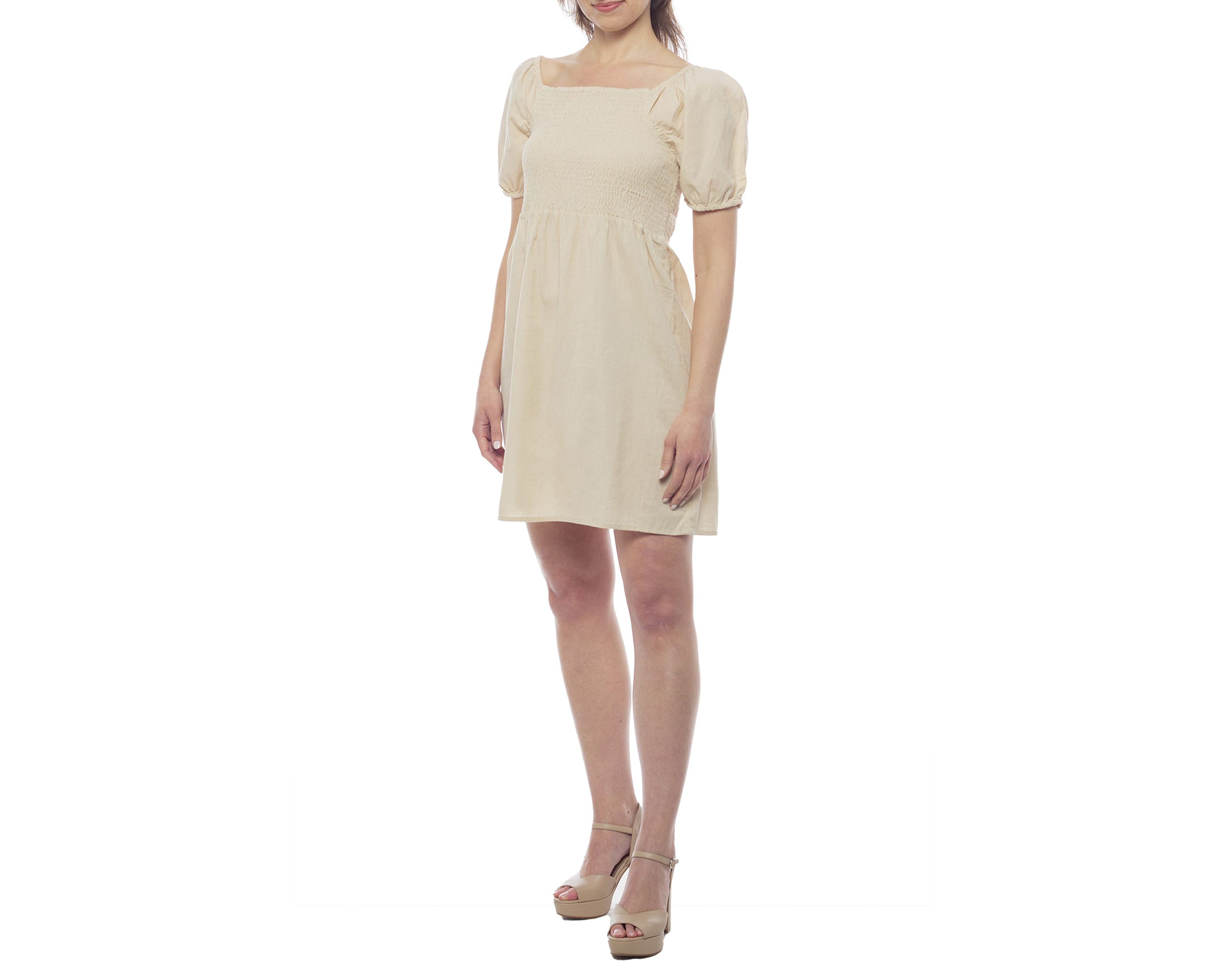 Short Puffed Sleeve Dress