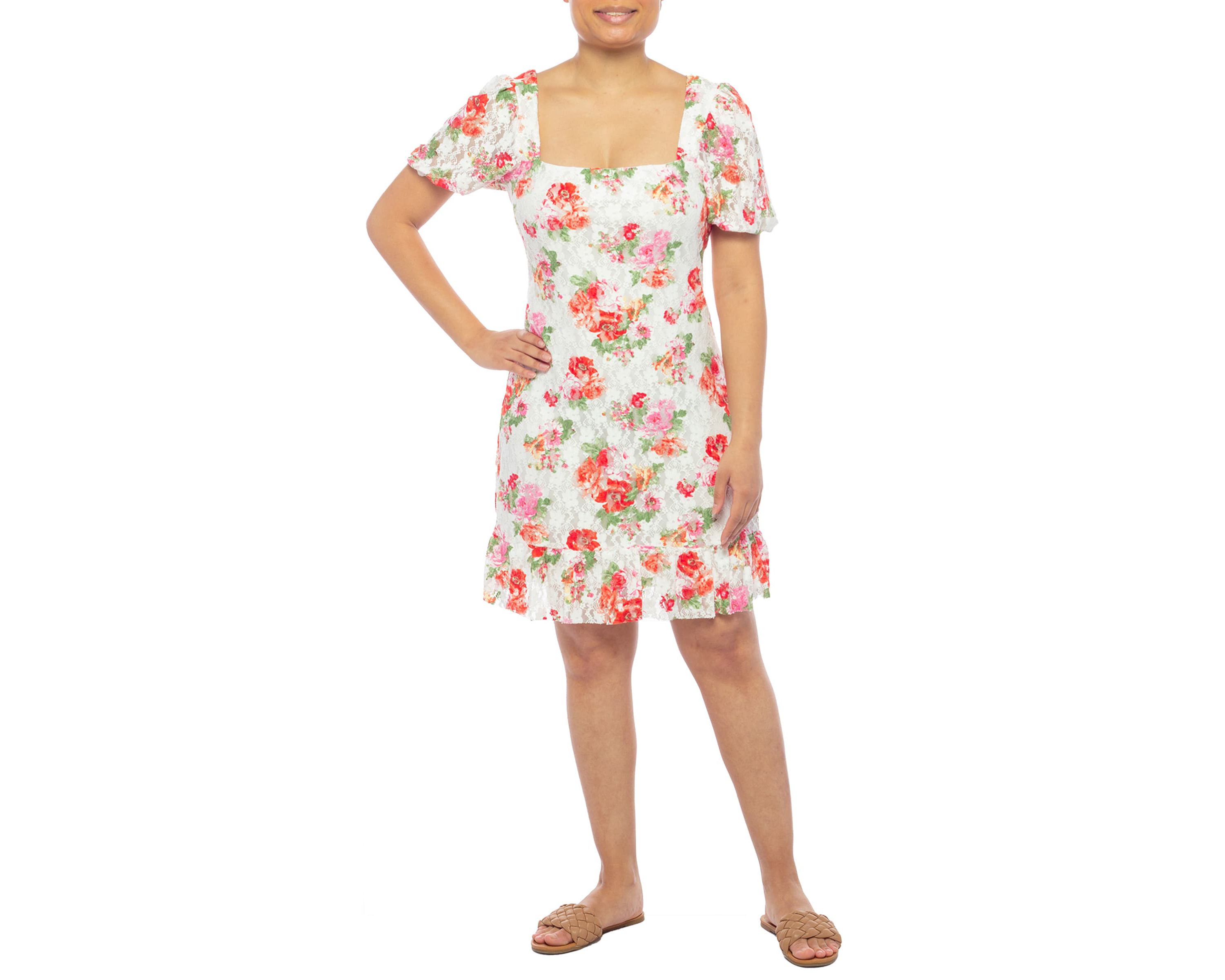 Square Neck Puff Sleeve Dress