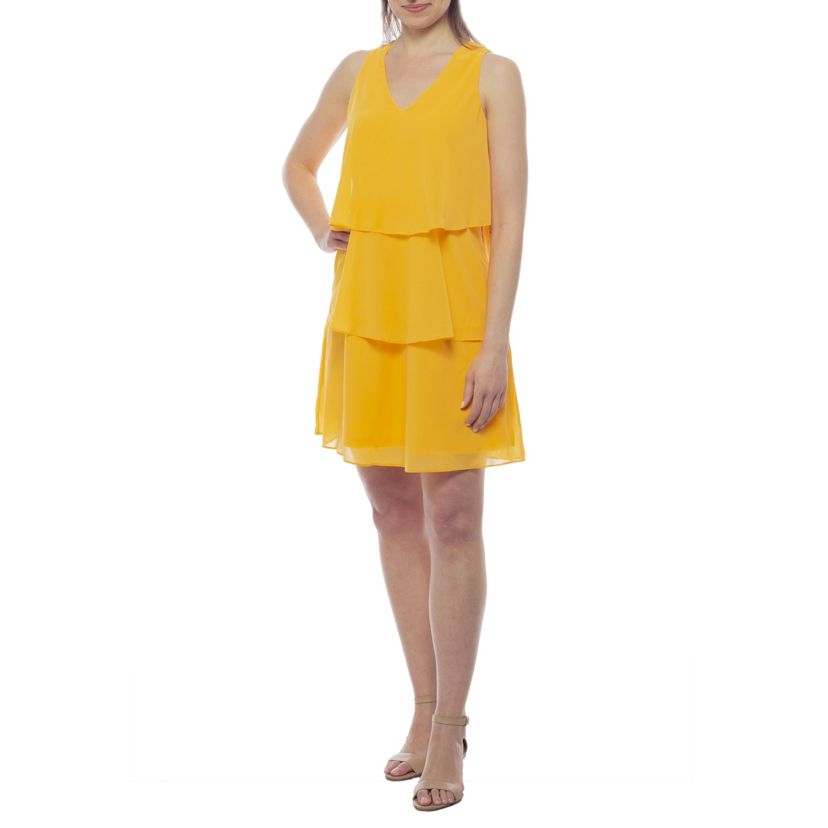 Ruffle Tier V Neck Sleeveless Dress