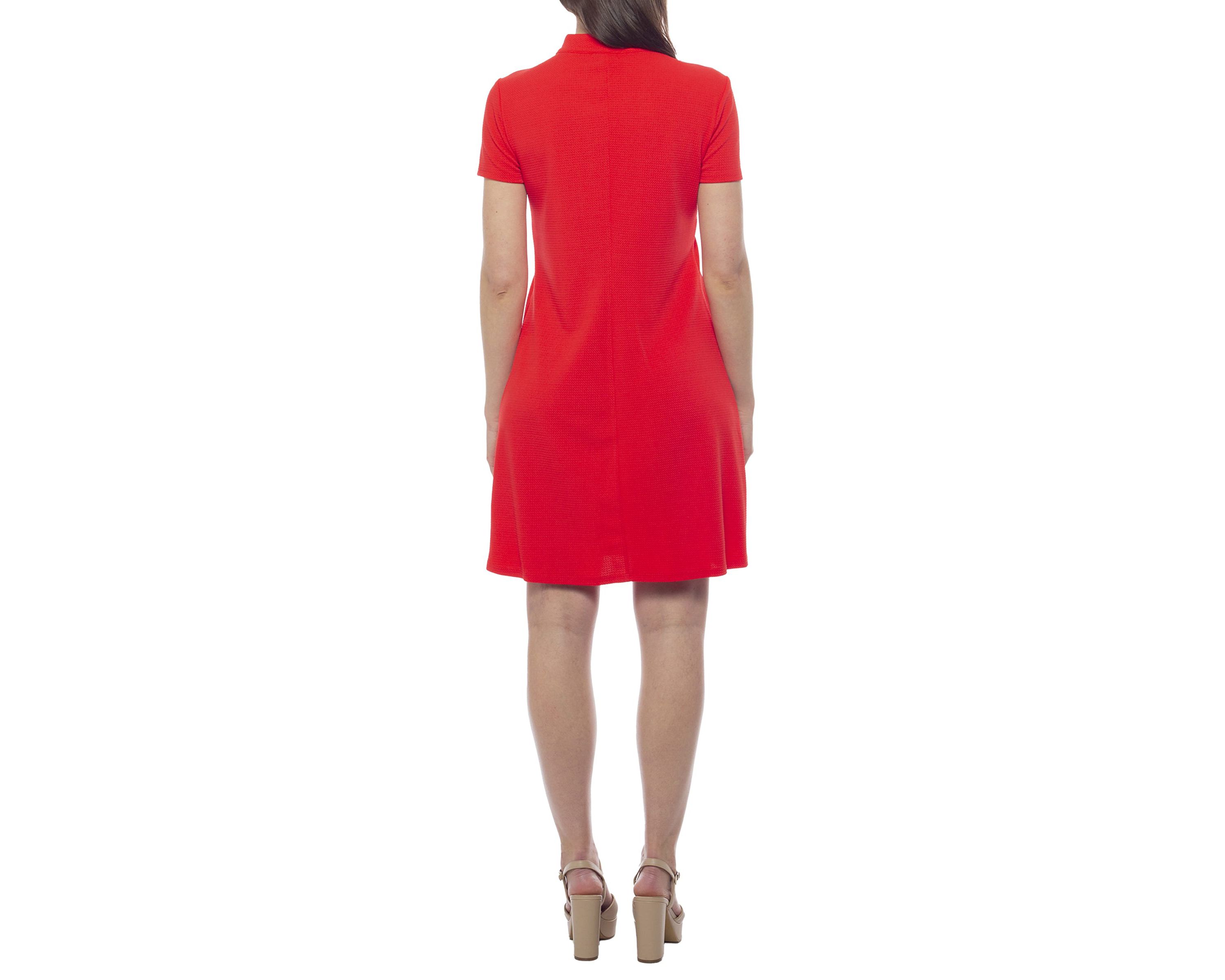 Zip Front Mock Neck Dress