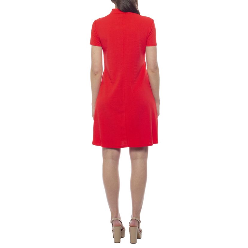 Zip Front Mock Neck Dress