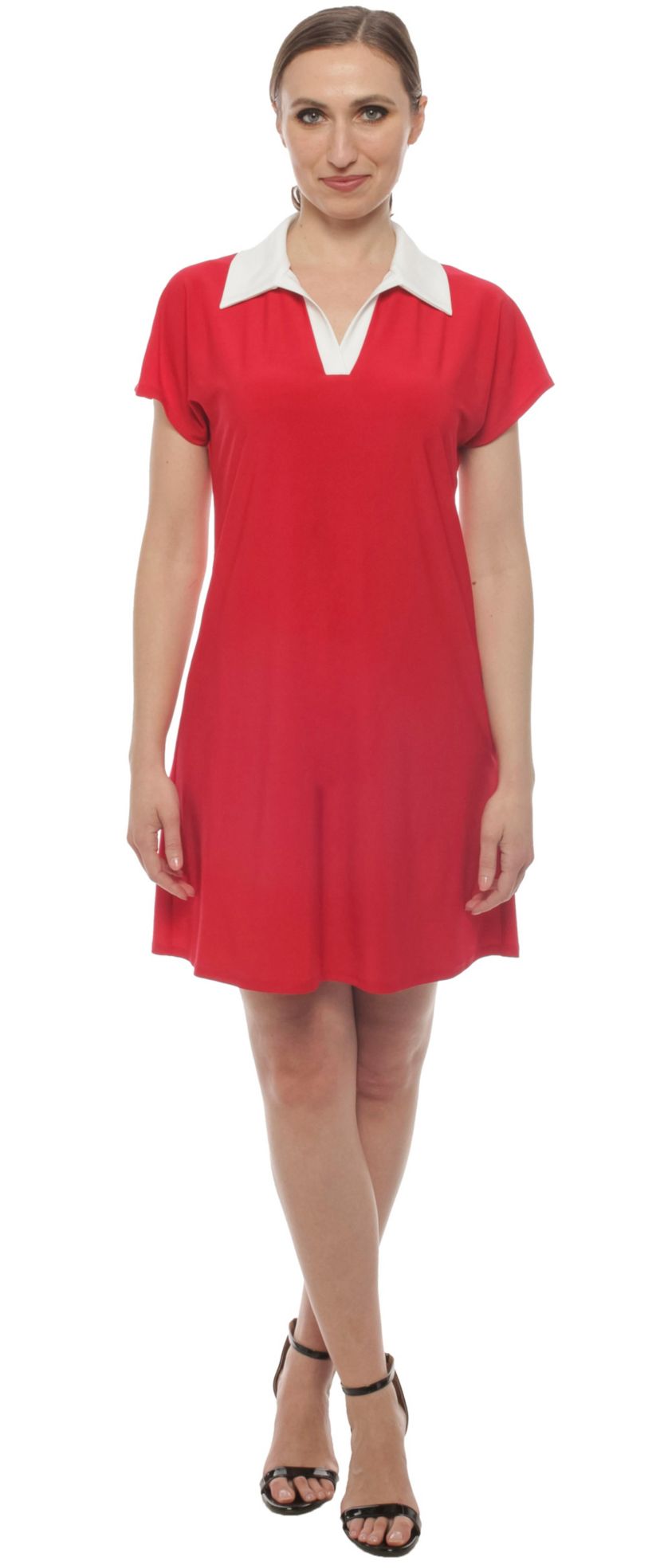 Contrast Collar Ity Dress