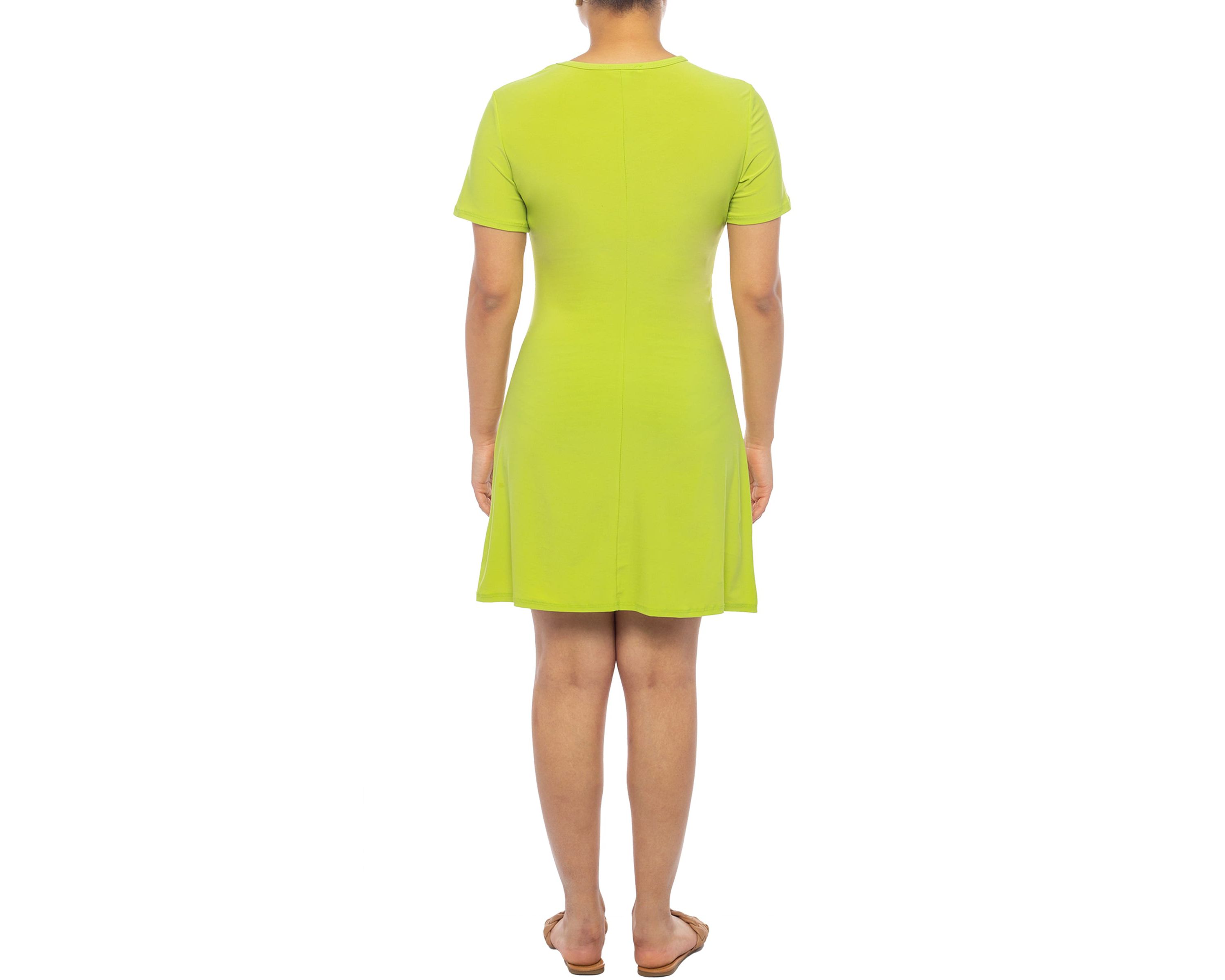 Short Sleeve Ity Side Pleated Tee Dress