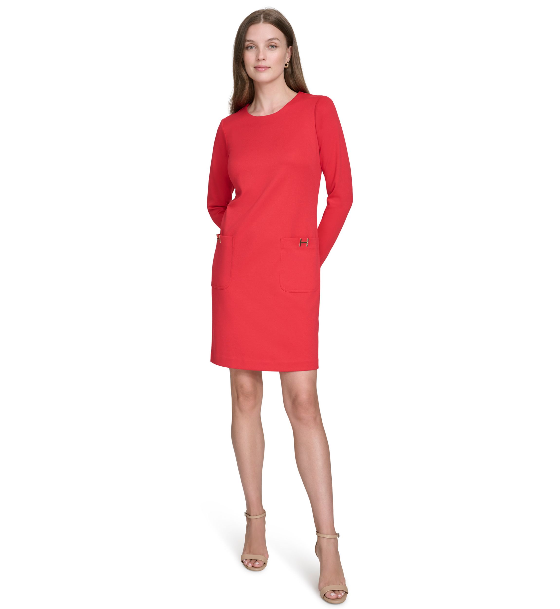 Womens "H" Pocket Shift Dress