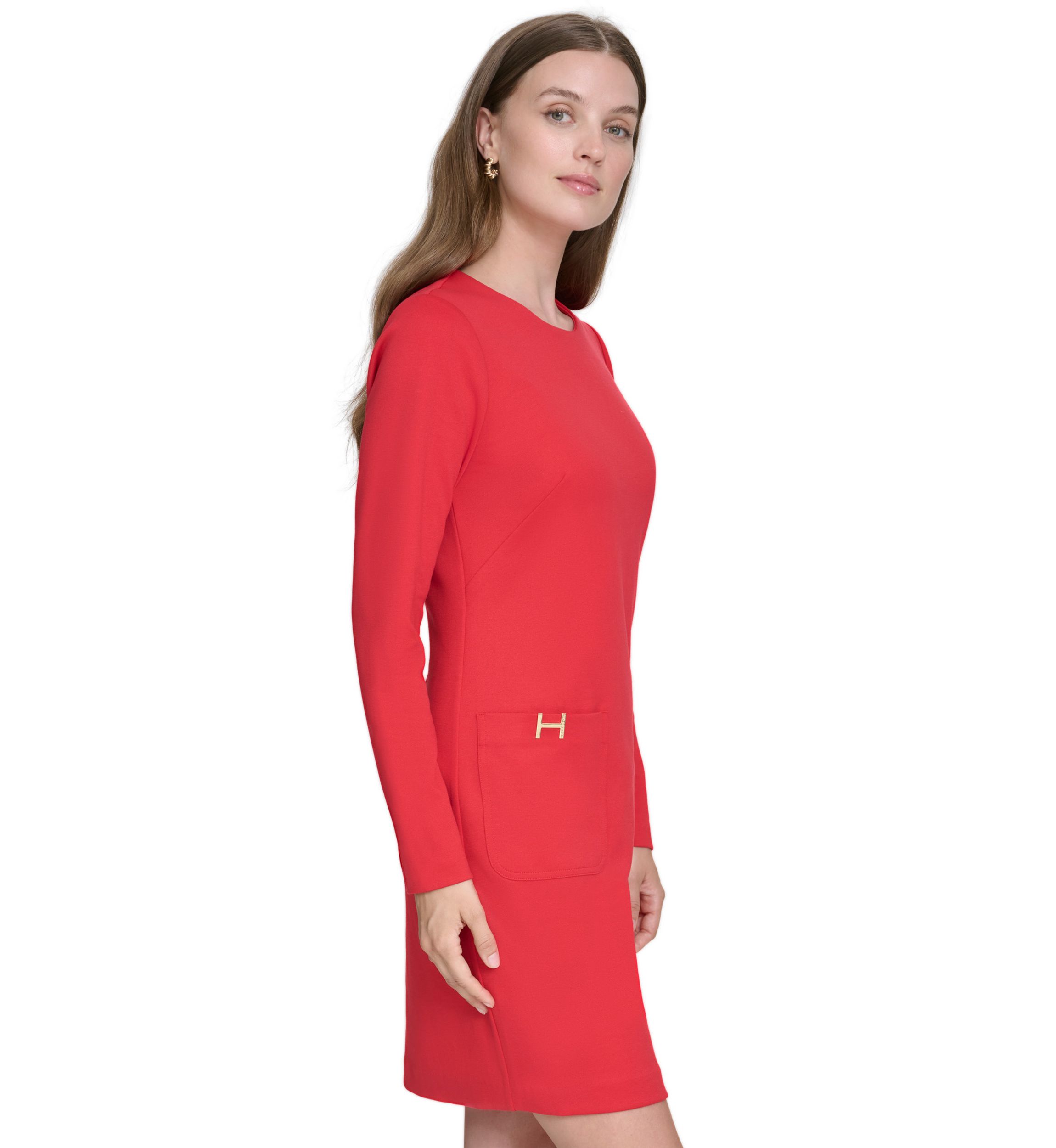 Womens "H" Pocket Shift Dress