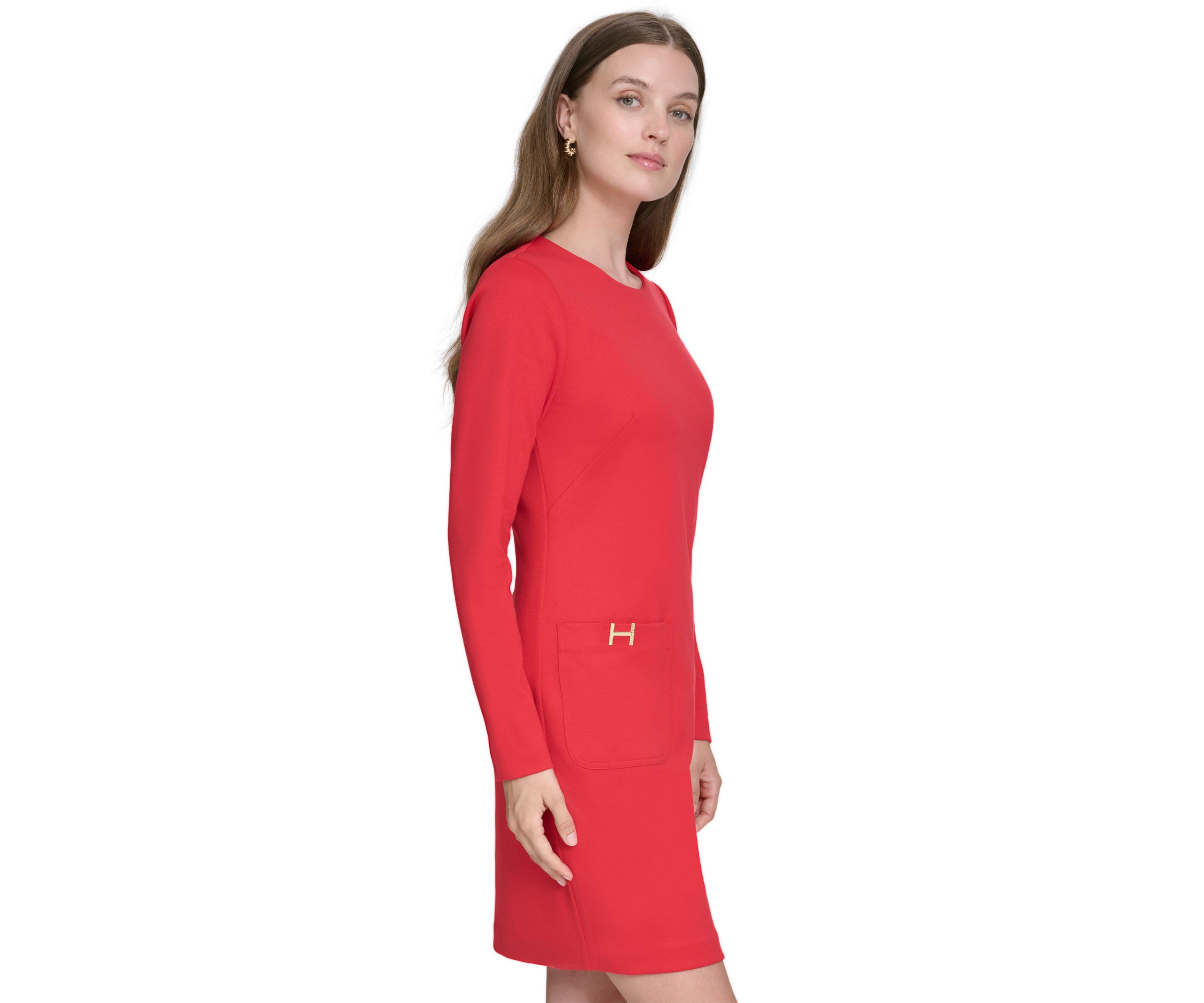 Womens "H" Pocket Shift Dress
