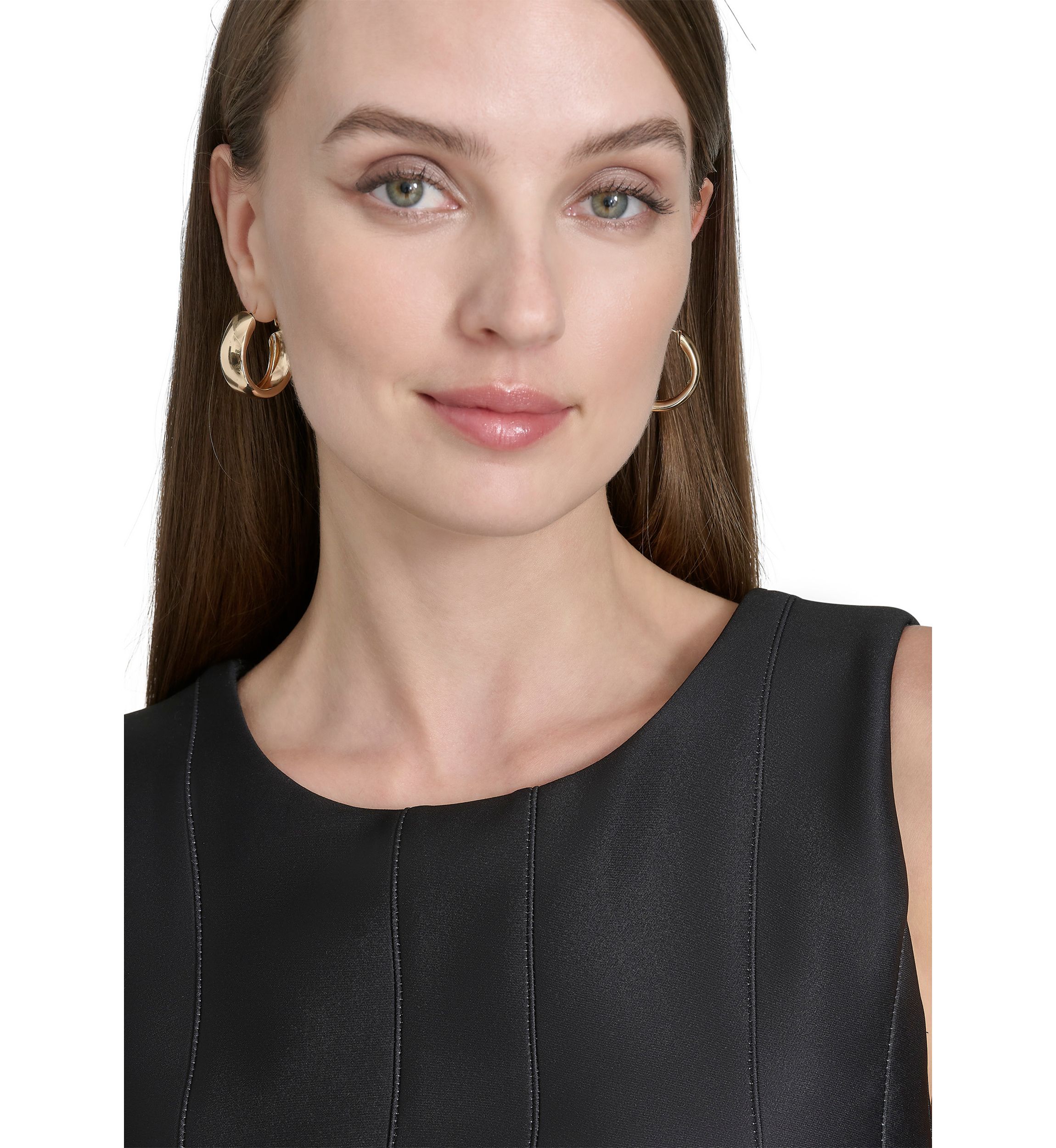 Womens Sleeveless Crew Neck Floral Print A-Line Dress