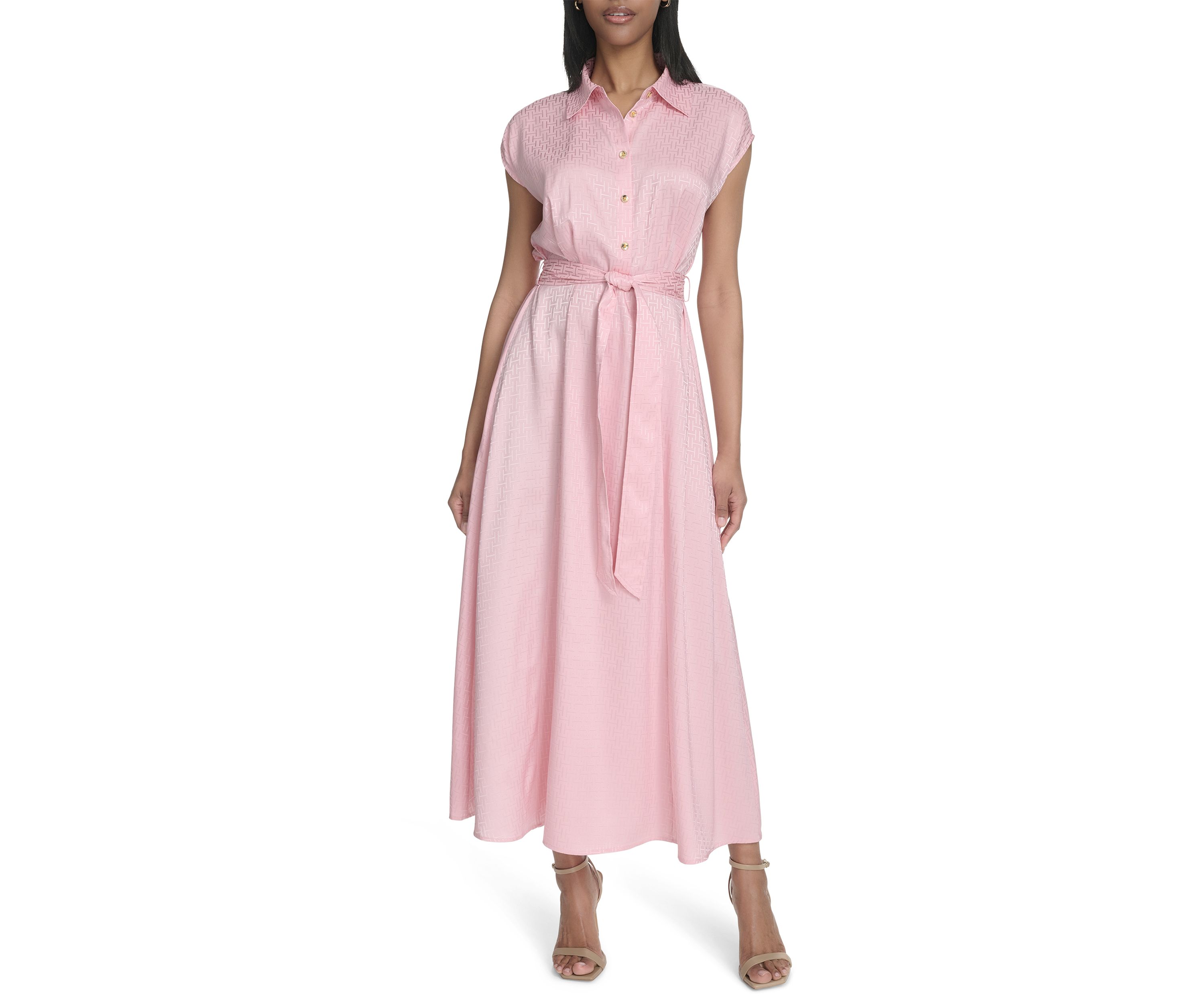Womens Short Sleeve Collared Dress