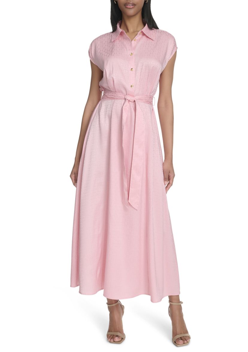 Womens Short Sleeve Collared Dress