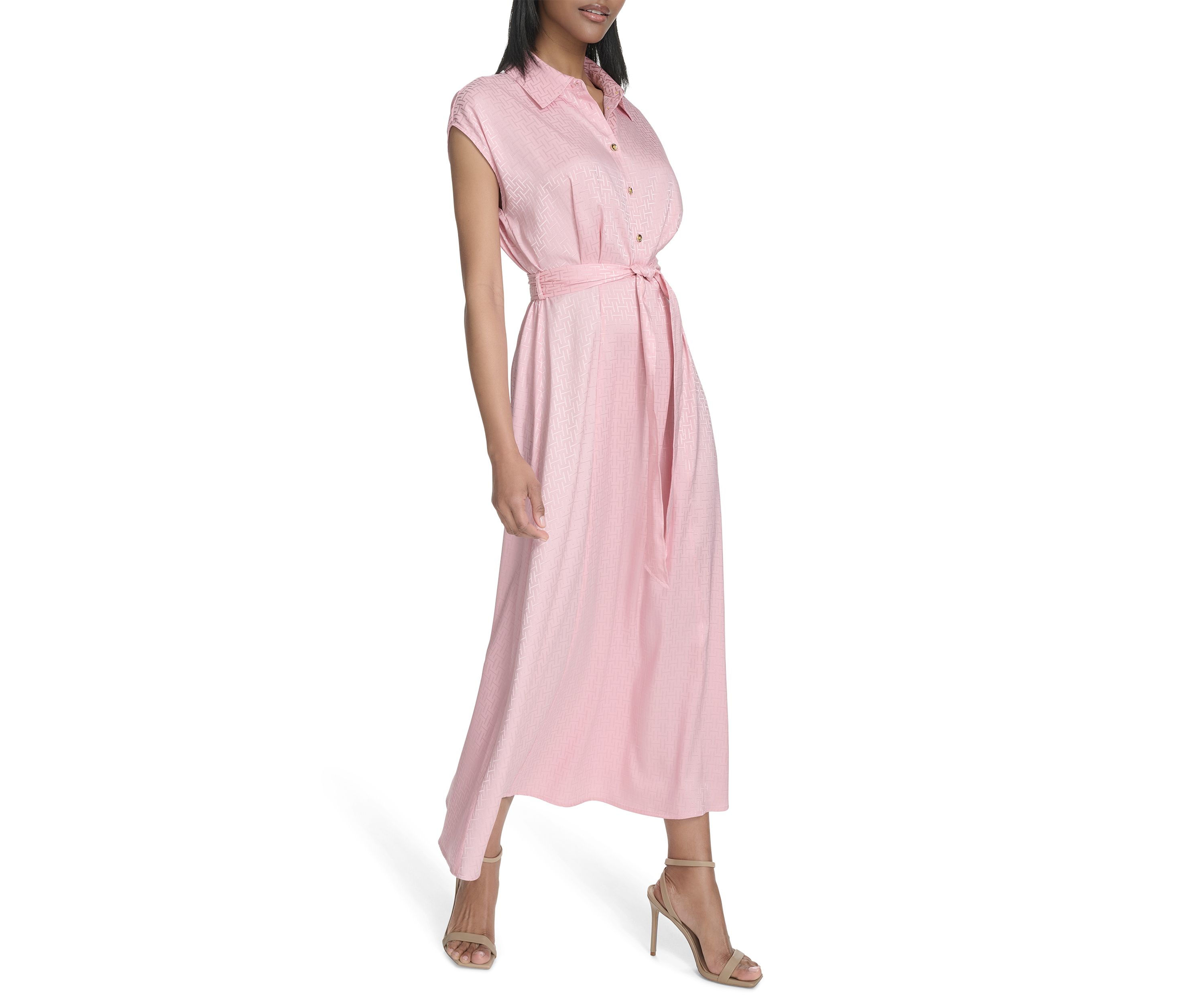 Womens Short Sleeve Collared Dress