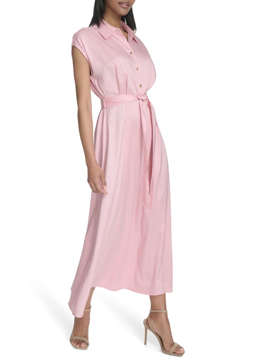 Womens Short Sleeve Collared Dress