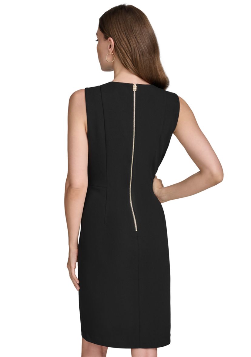 Womens Exposed Zipper Sheath Dress