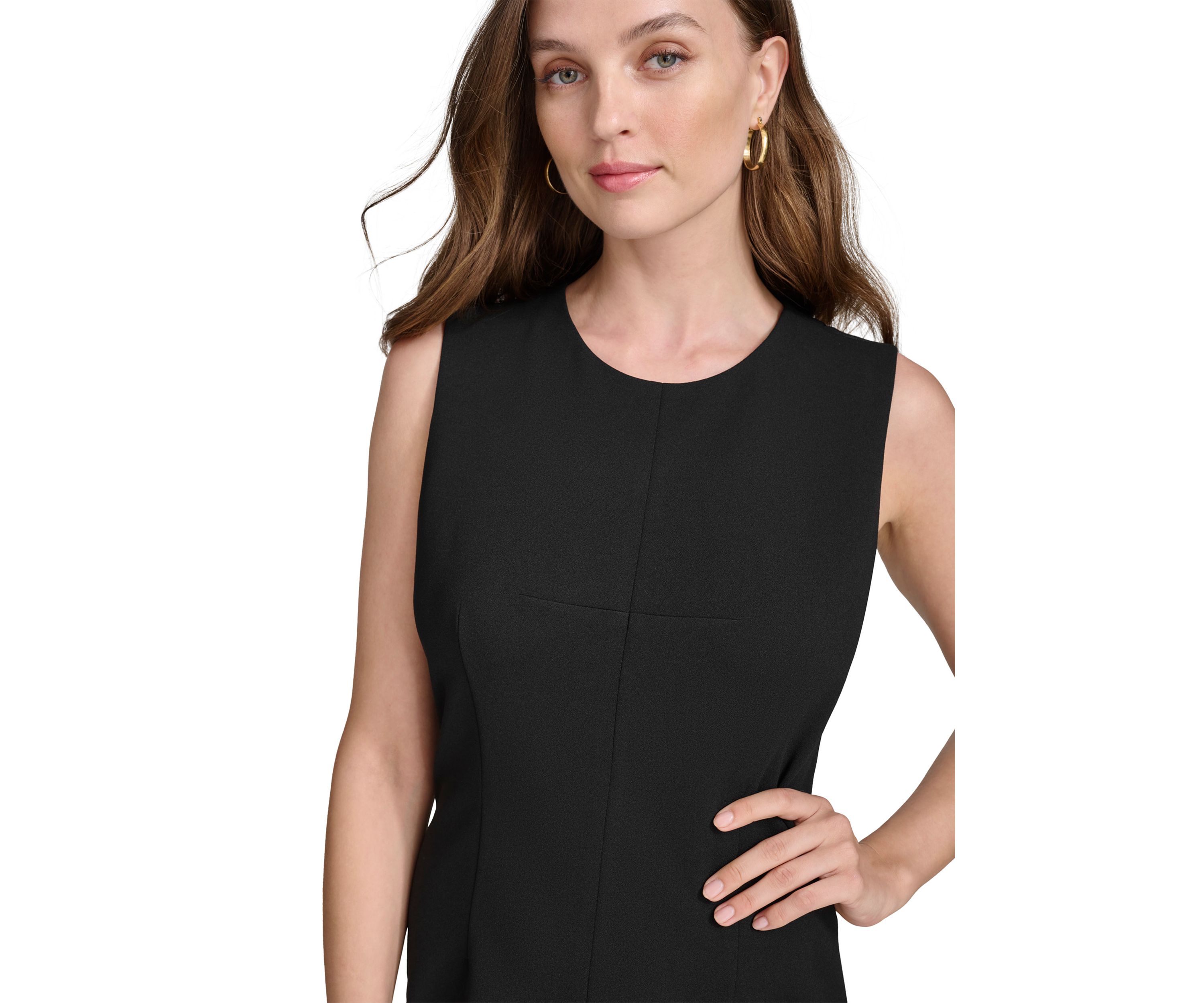 Womens Exposed Zipper Sheath Dress