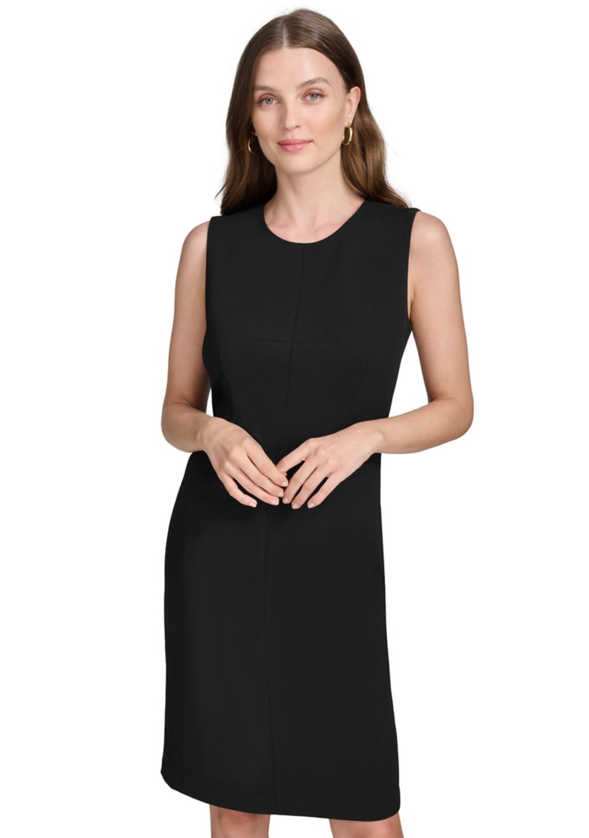 Womens Exposed Zipper Sheath Dress