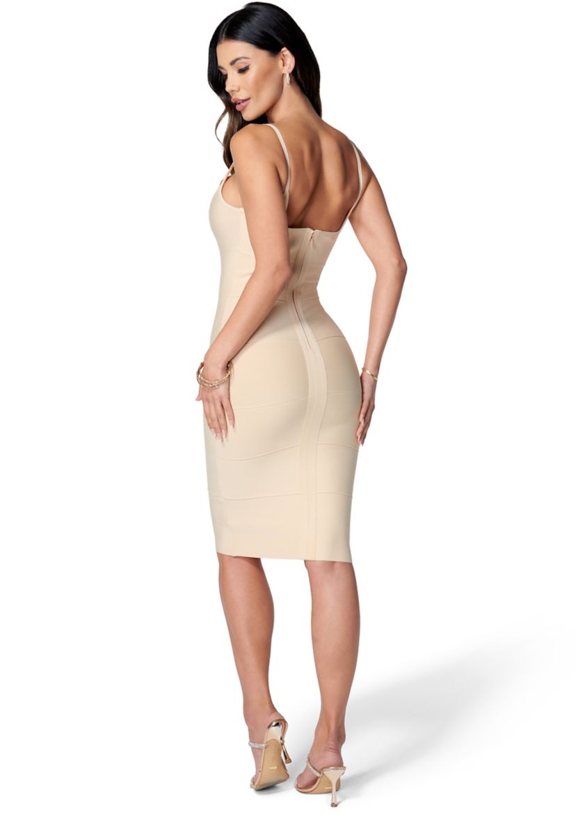 Womens Sleeveless Square Neck Solid Bandage Bodycon Dress