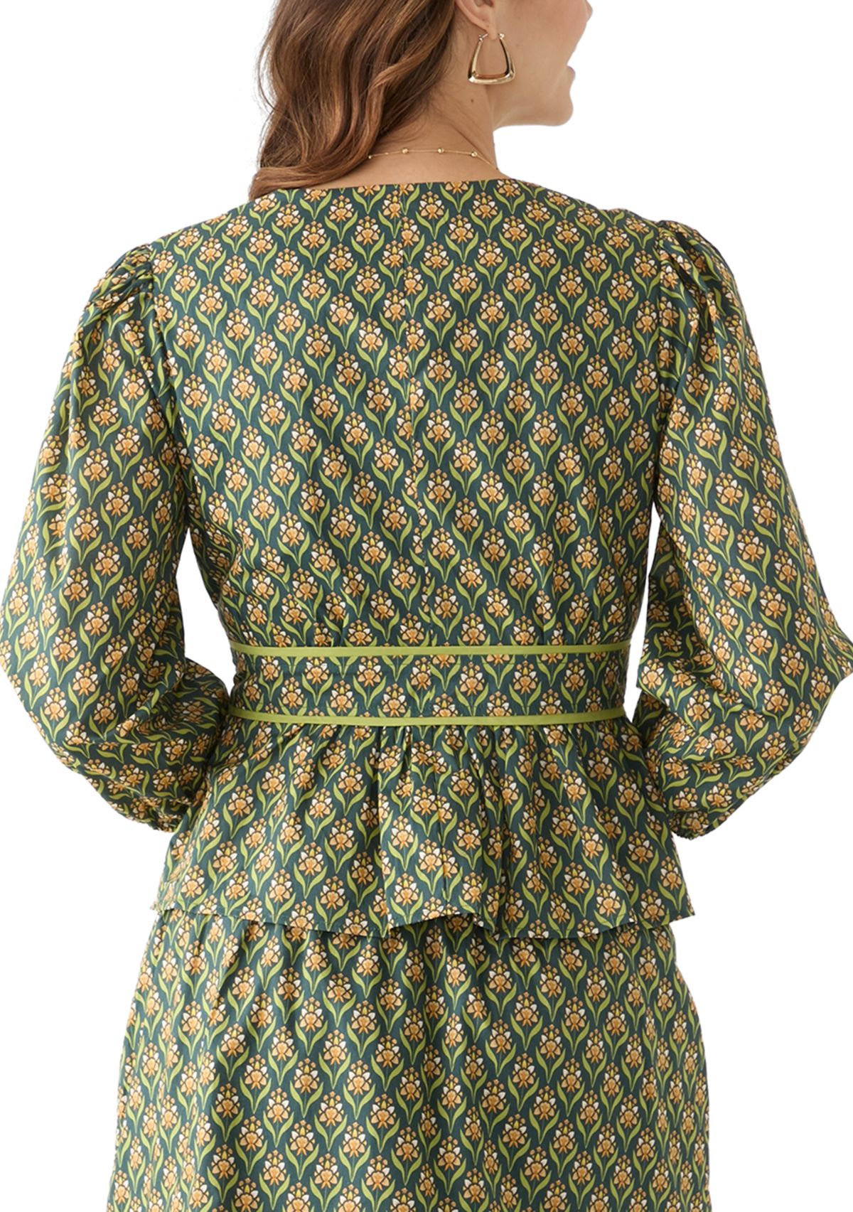 Womens Rita Printed Peplum Top