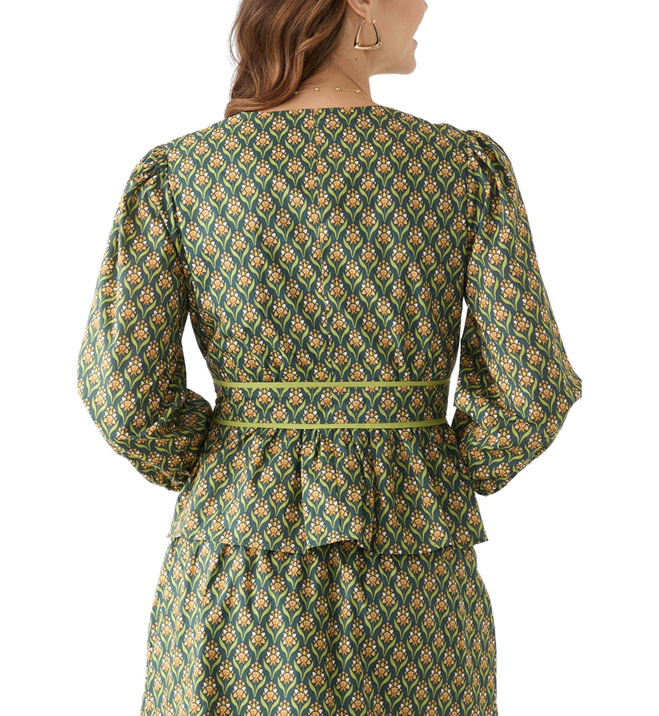 Womens Rita Printed Peplum Top