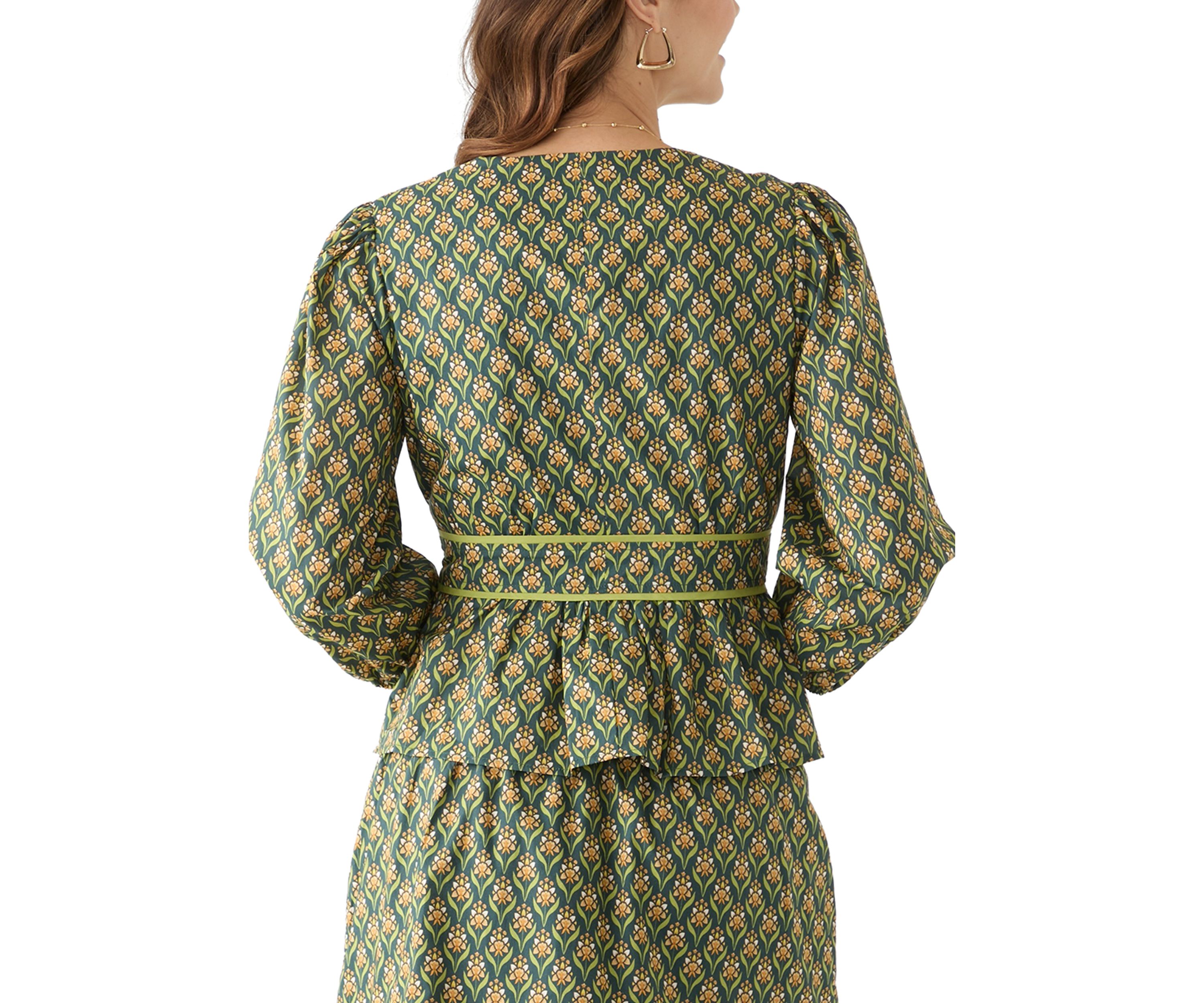 Womens Rita Printed Peplum Top
