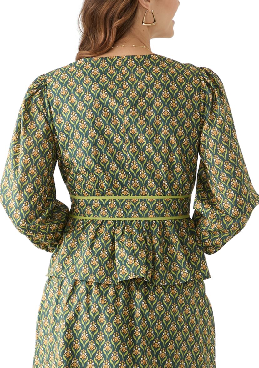 Womens Rita Printed Peplum Top