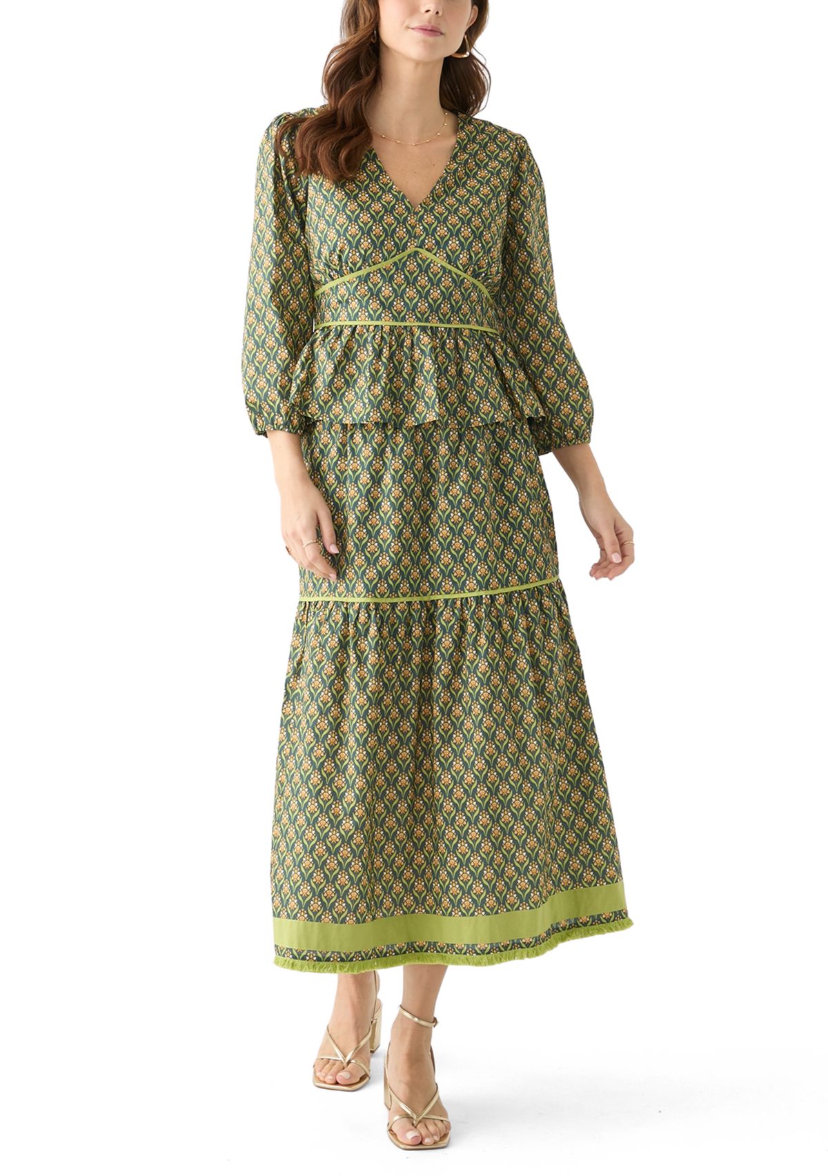 Womens Rita Printed Peplum Top