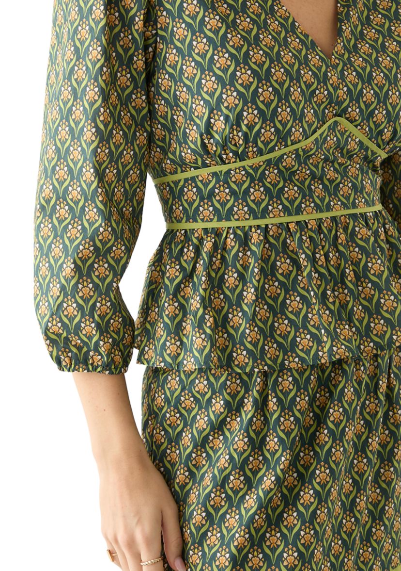 Womens Rita Printed Peplum Top