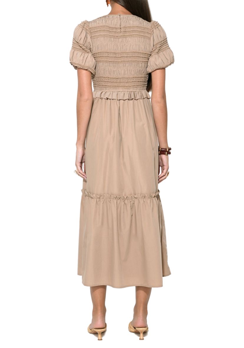 sachin and babi light blue dress Celebrity Pink Women's Smocked Waist Dress with Short Puff Sleeves, Sizes  XS-XXXL