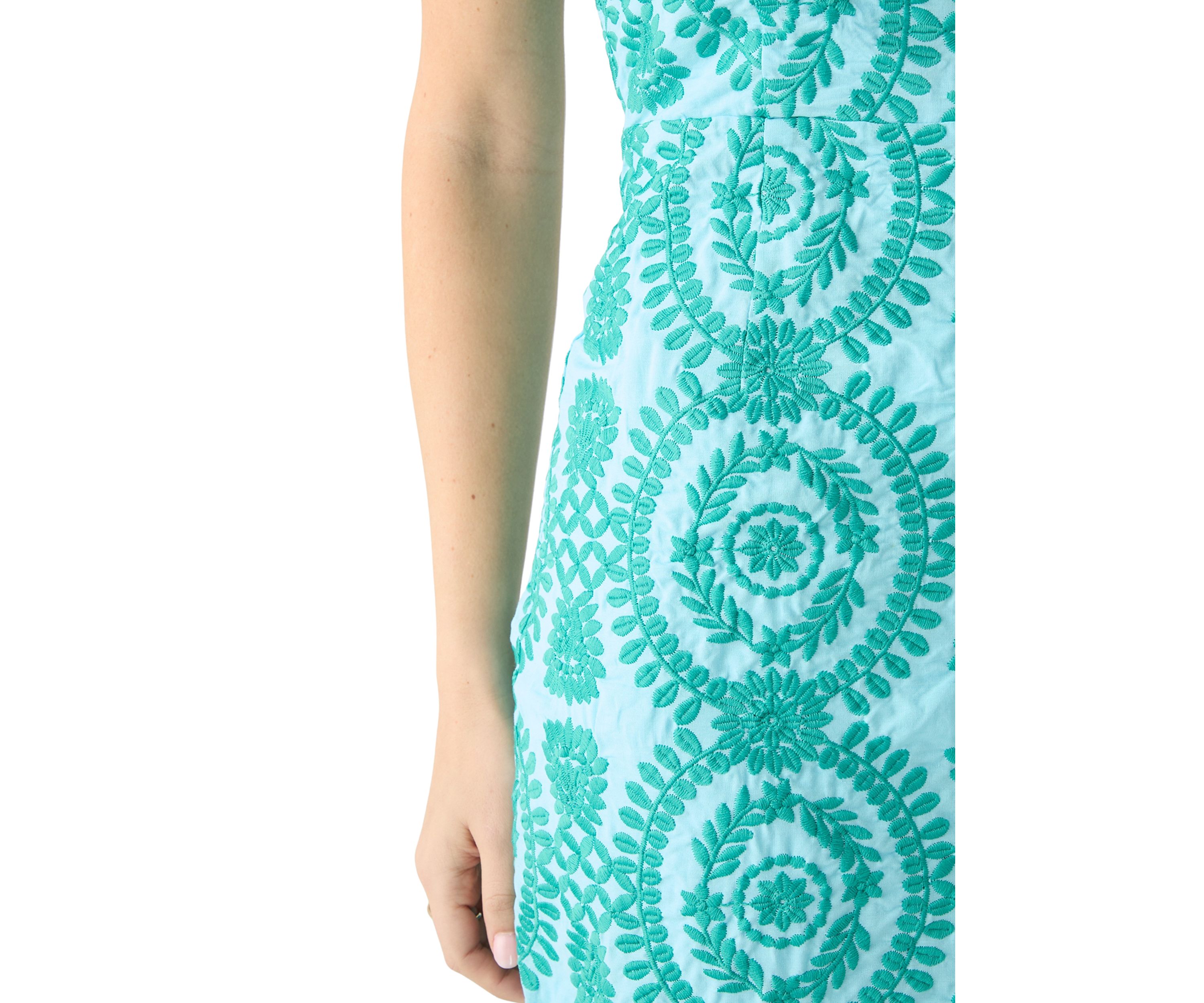 Womens Sleeveless Square Neck Printed Slim Dress