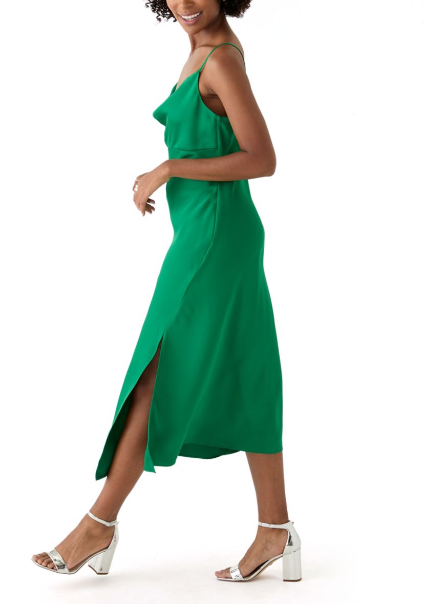 Womens Front Slit Slip Dress