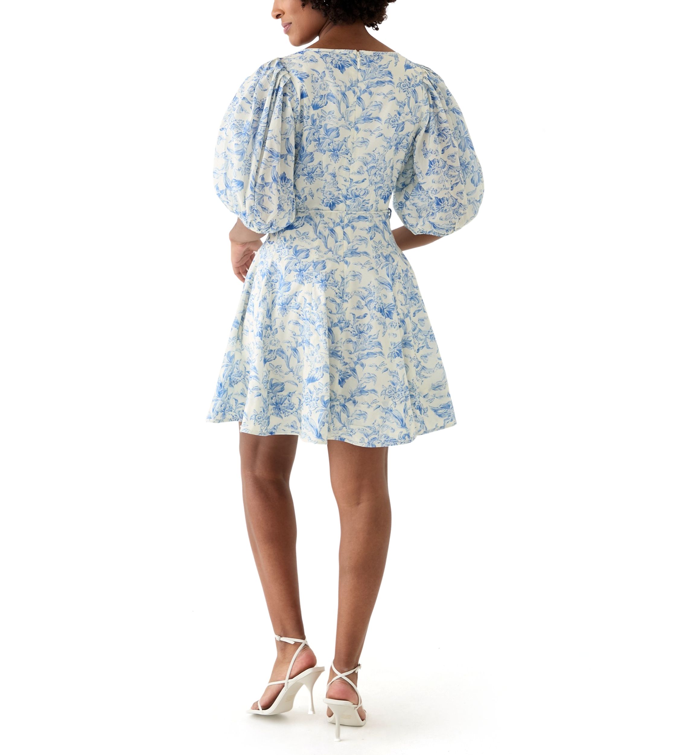 Womens Printed Fit and Flared Mini Dress