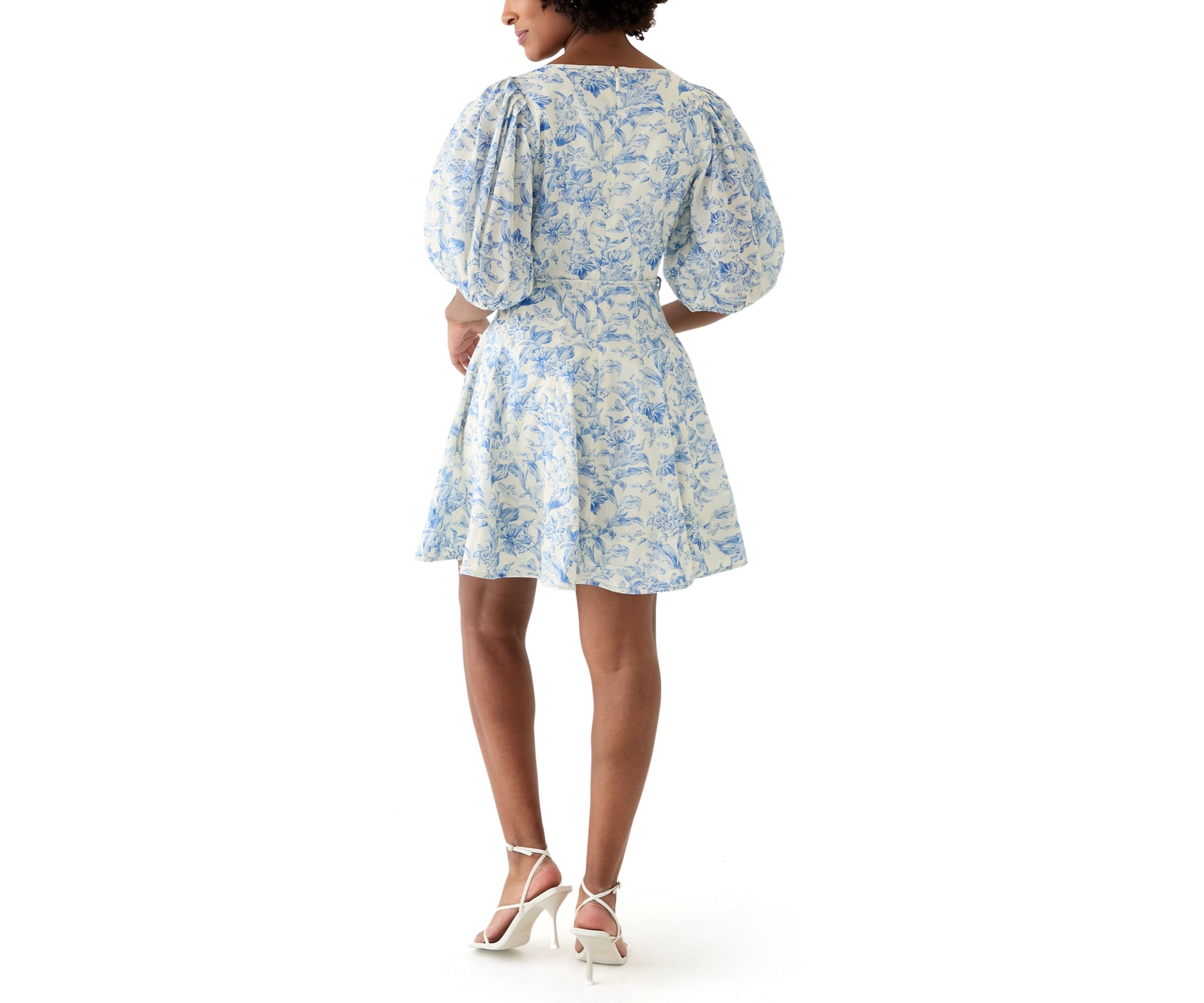 Womens Printed Fit and Flared Mini Dress