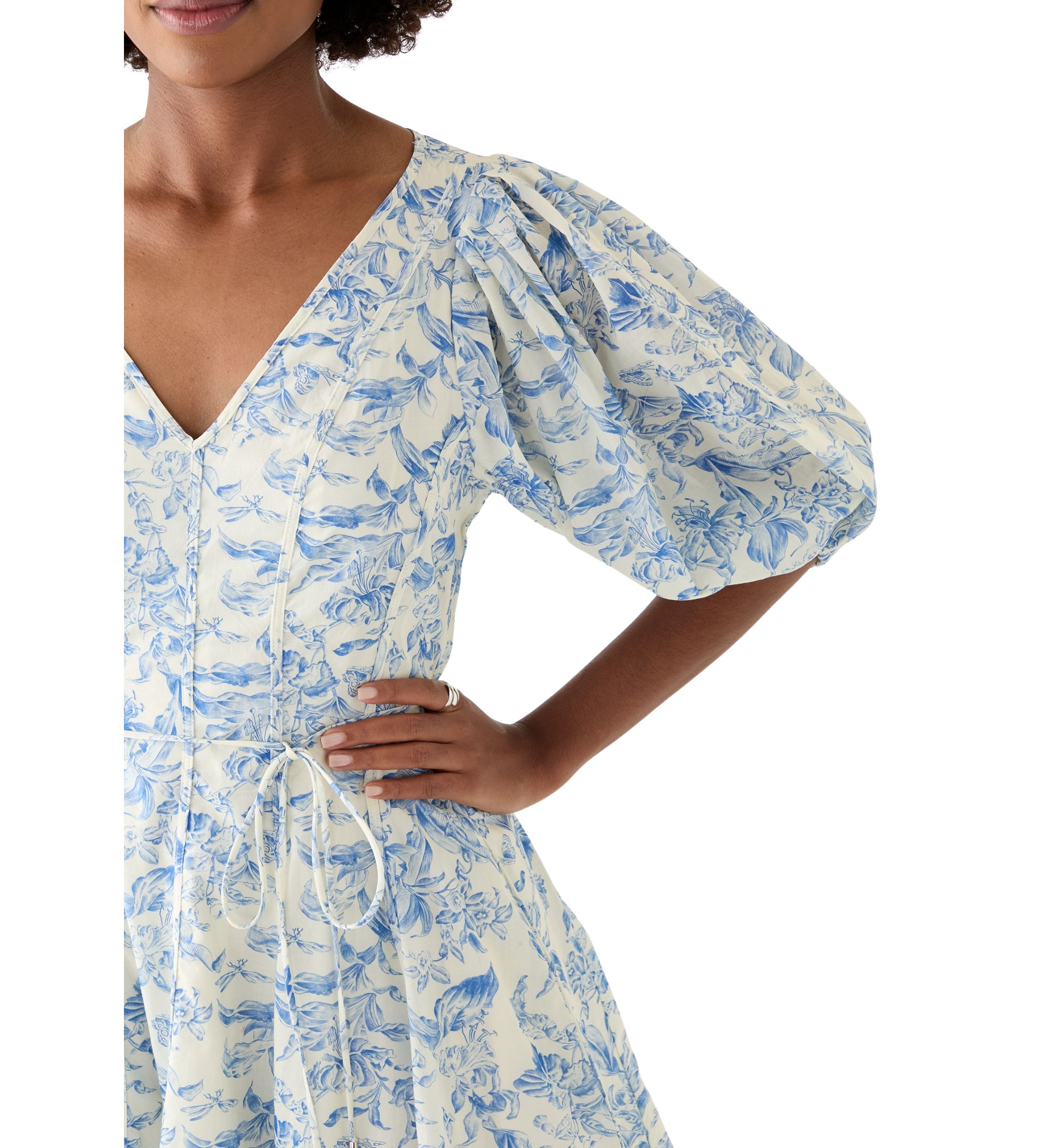 Womens Printed Fit and Flared Mini Dress