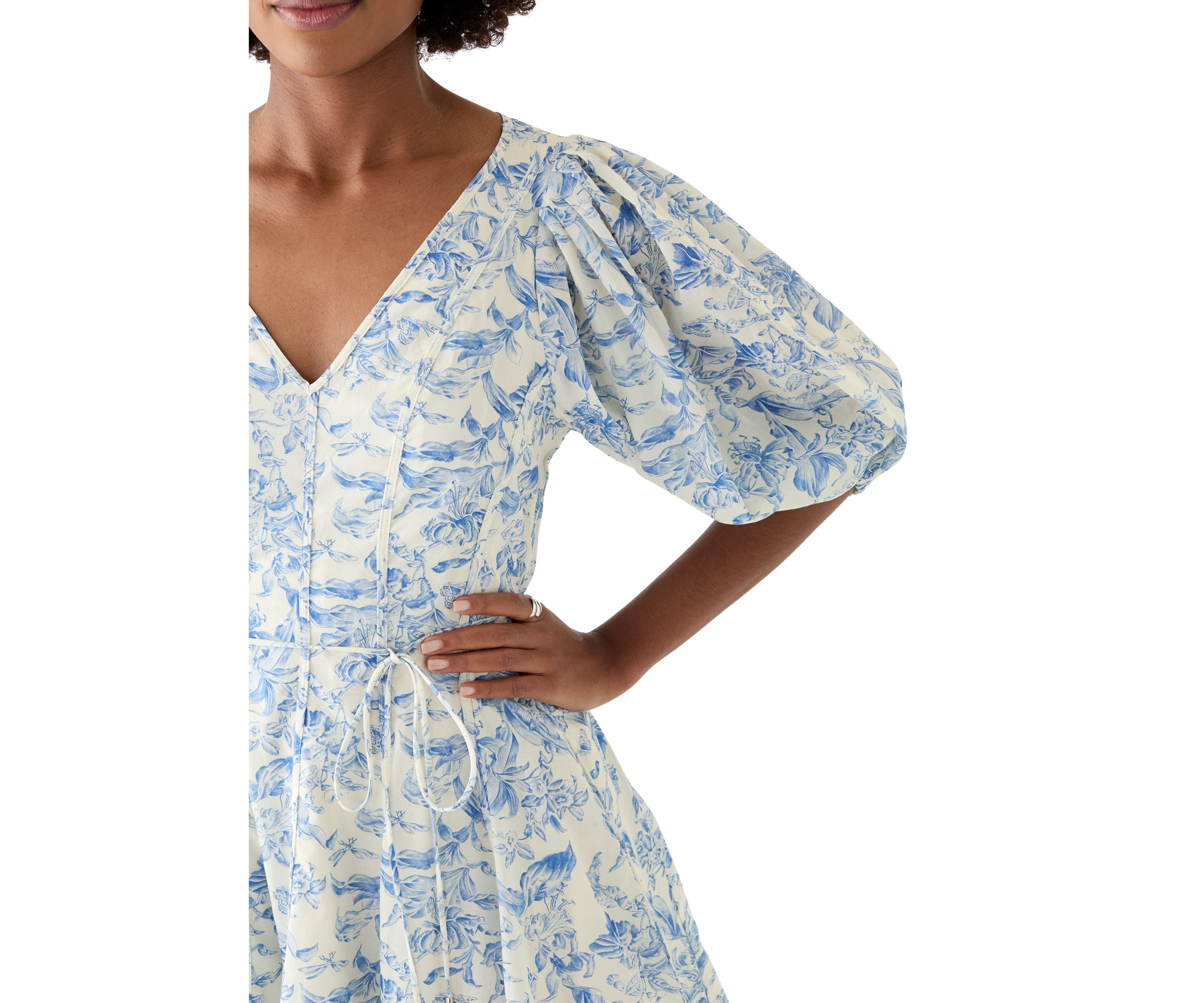 Womens Printed Fit and Flared Mini Dress