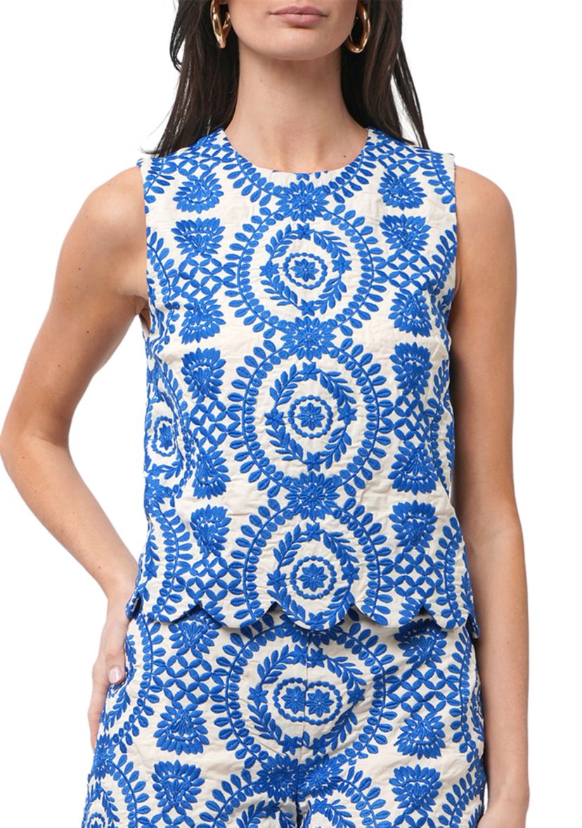 Womens Sleeveless Crew Neck Top