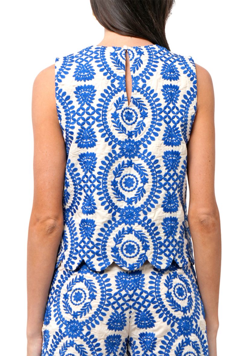 Womens Sleeveless Crew Neck Top