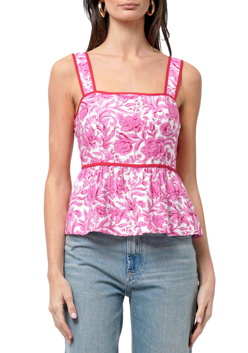 Womens Scalloped Peplum Top