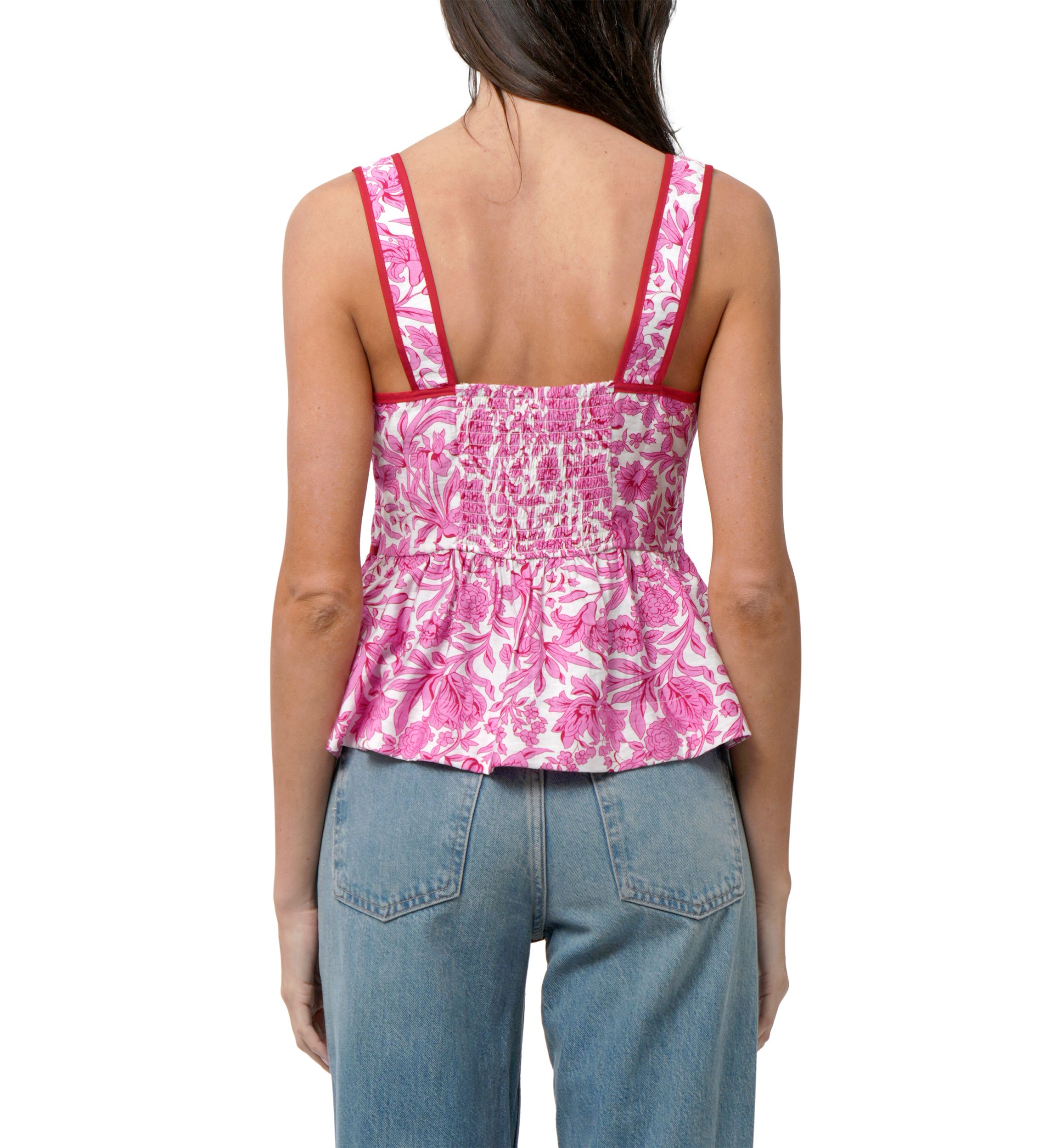 Womens Scalloped Peplum Top