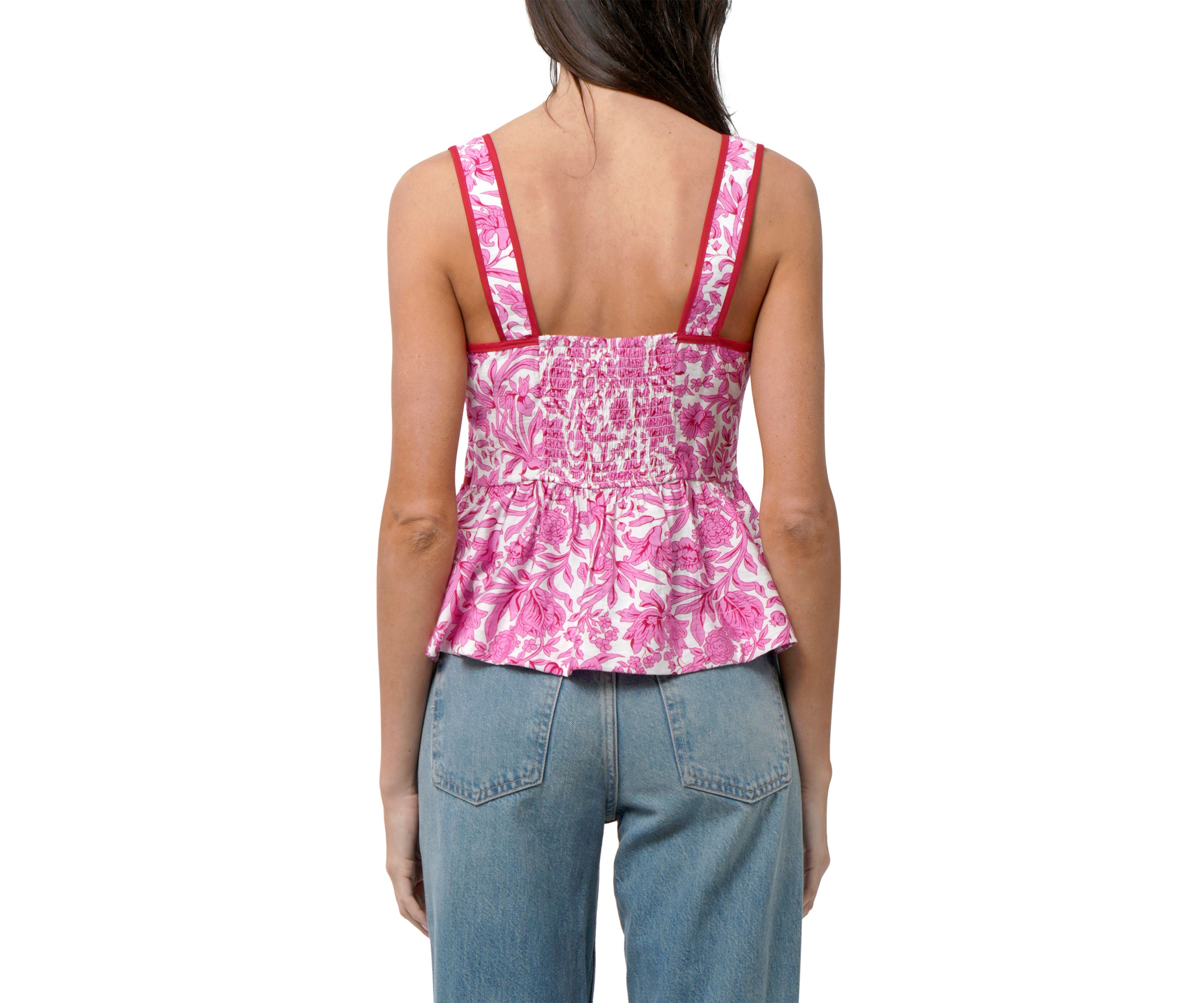 Womens Scalloped Peplum Top