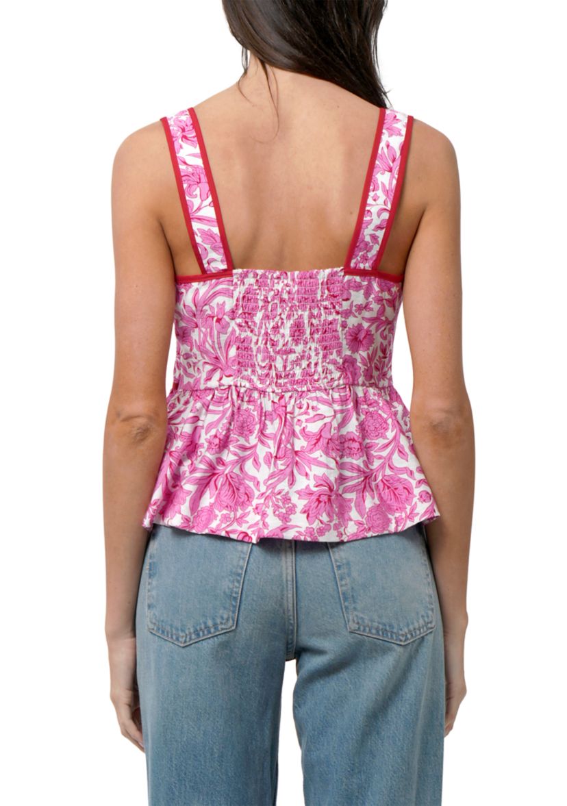 Womens Scalloped Peplum Top
