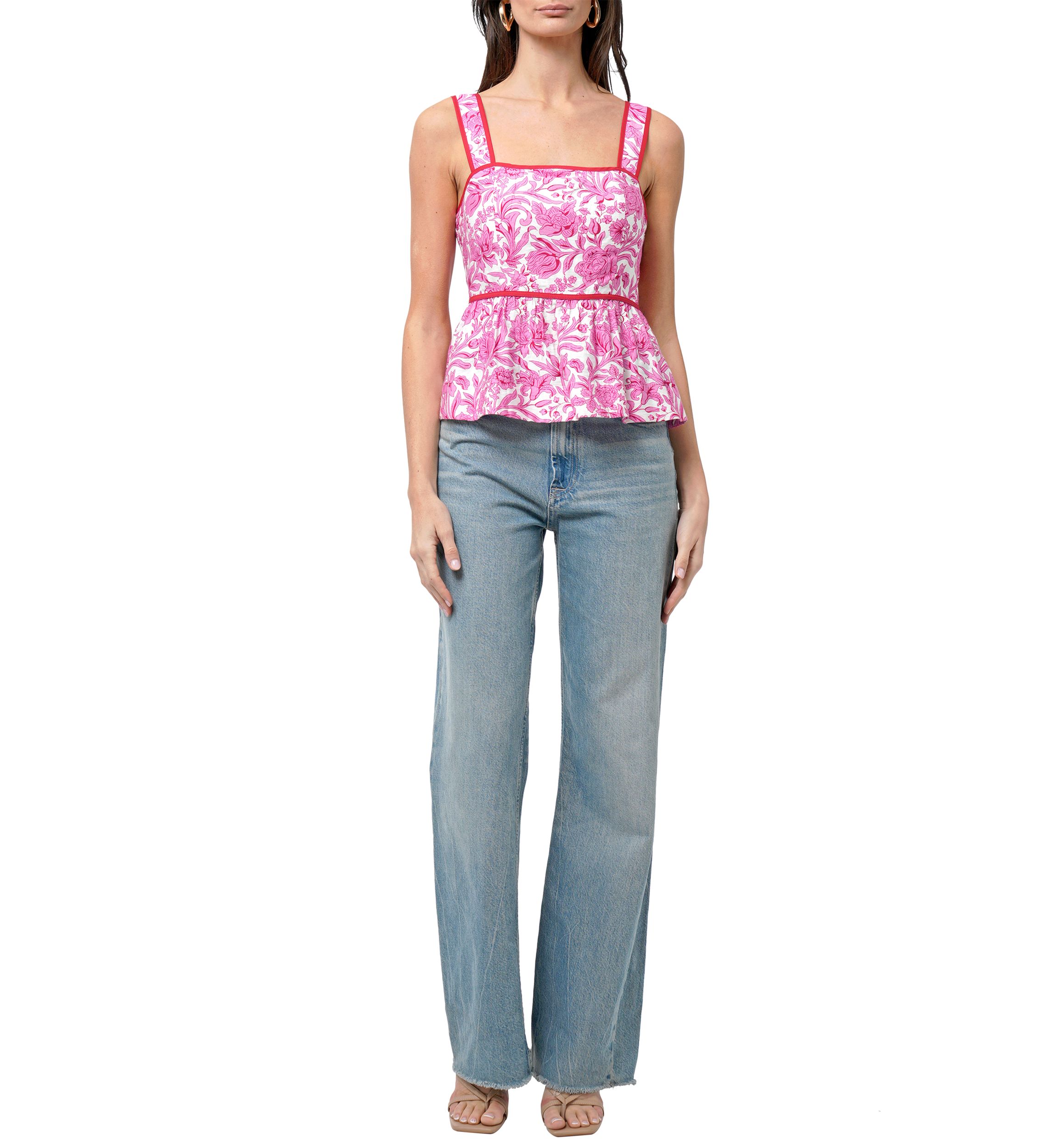 Womens Scalloped Peplum Top