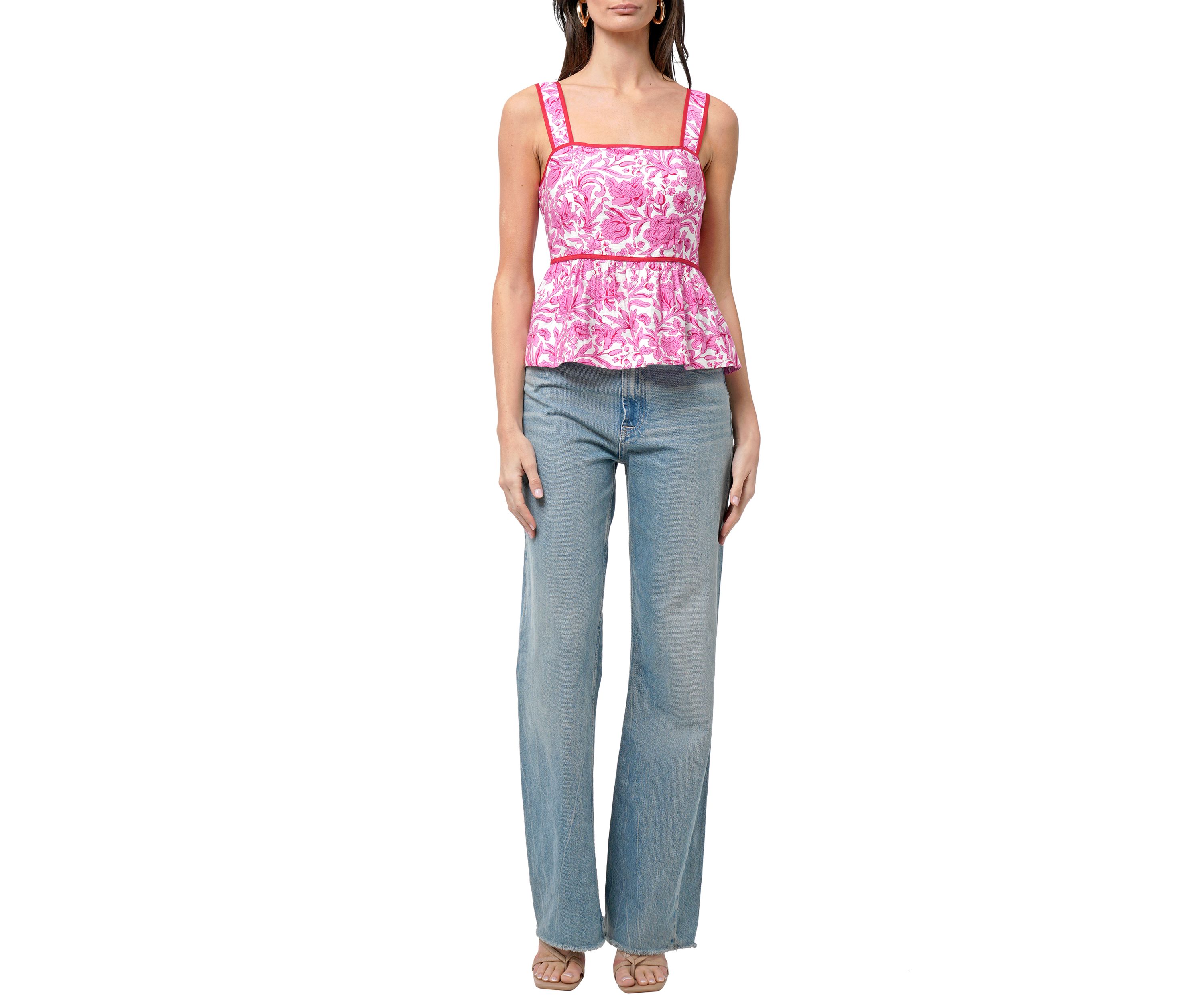 Womens Scalloped Peplum Top