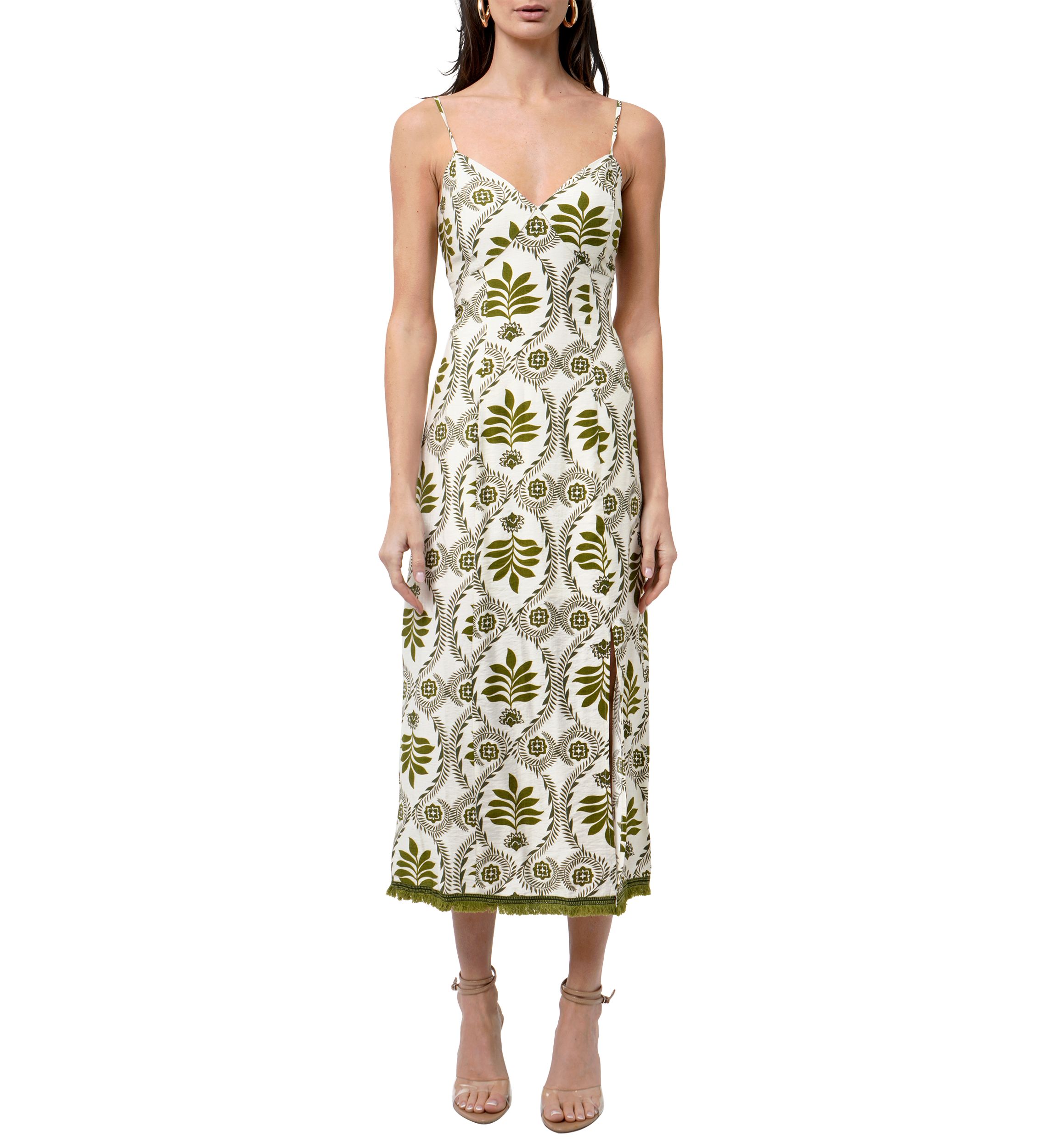 Womens Printed Slip Dress with Tie Back
